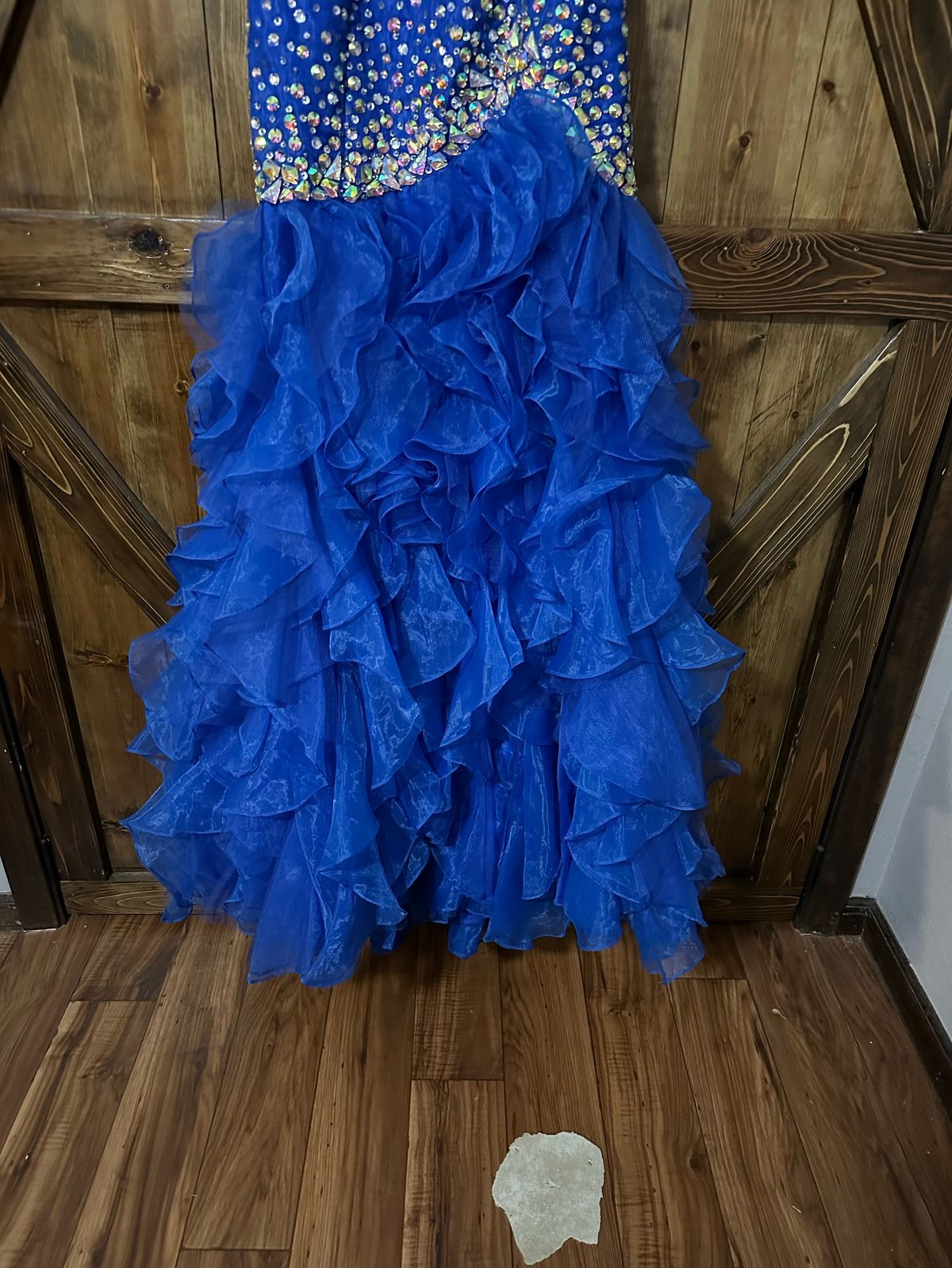 MoriLee Size 4 Prom Strapless Sequined Royal Blue Mermaid Dress on Queenly