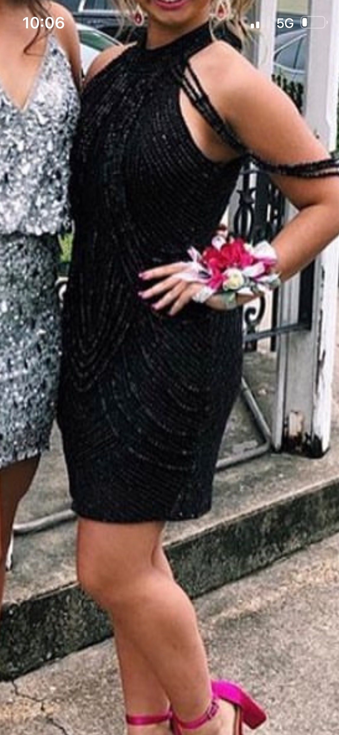 Sherri Hill Size 4 Prom Black Cocktail Dress on Queenly