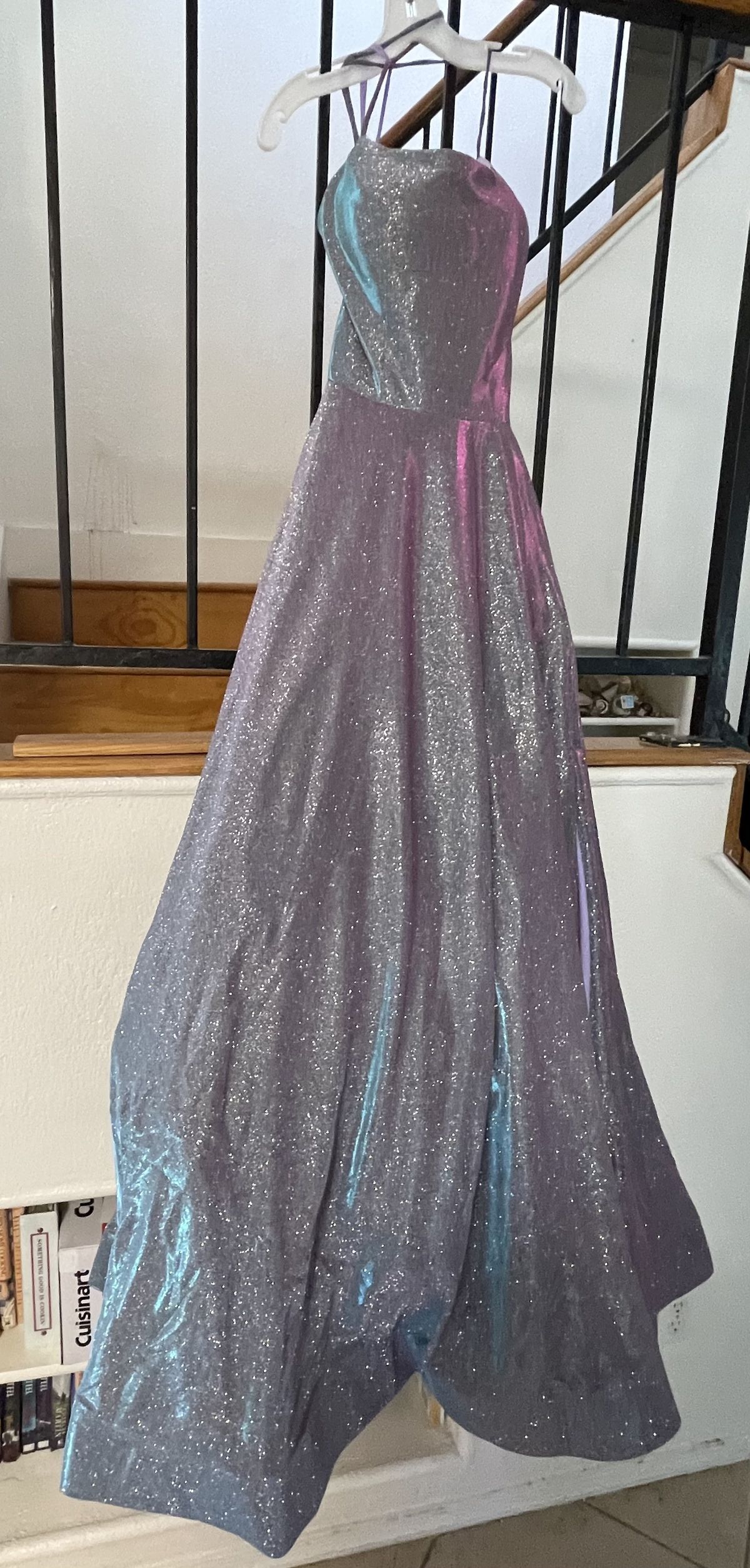 David's Bridal Size 10 Prom Silver Ball Gown on Queenly
