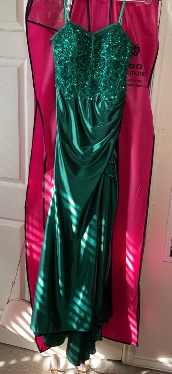Size 8 Prom Green Side Slit Dress on Queenly