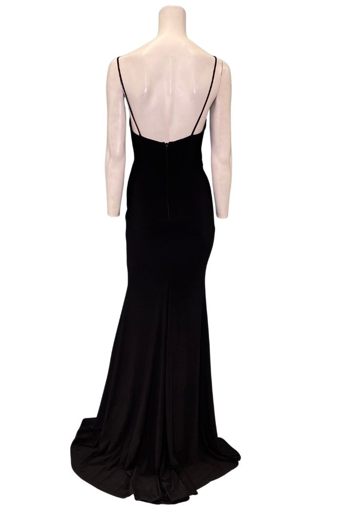 Style S10685 Faviana Size 00 Prom Black Side Slit Dress on Queenly