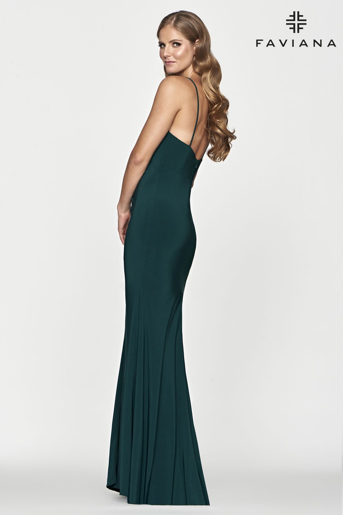 Style S10685 Faviana Size 00 Prom Black Side Slit Dress on Queenly