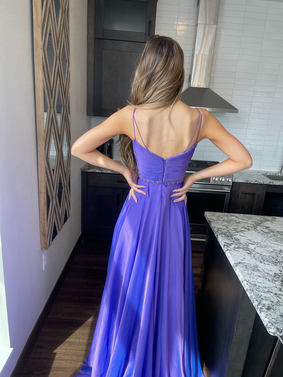 Sherri Hill Size 0 Purple Dress With Train on Queenly