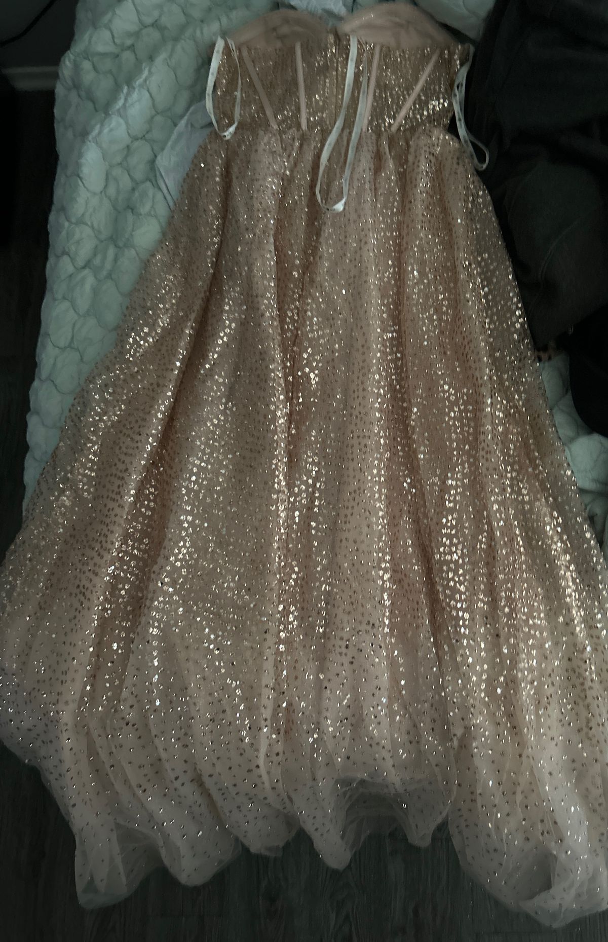 Size 4 Prom Nude A-line Dress on Queenly
