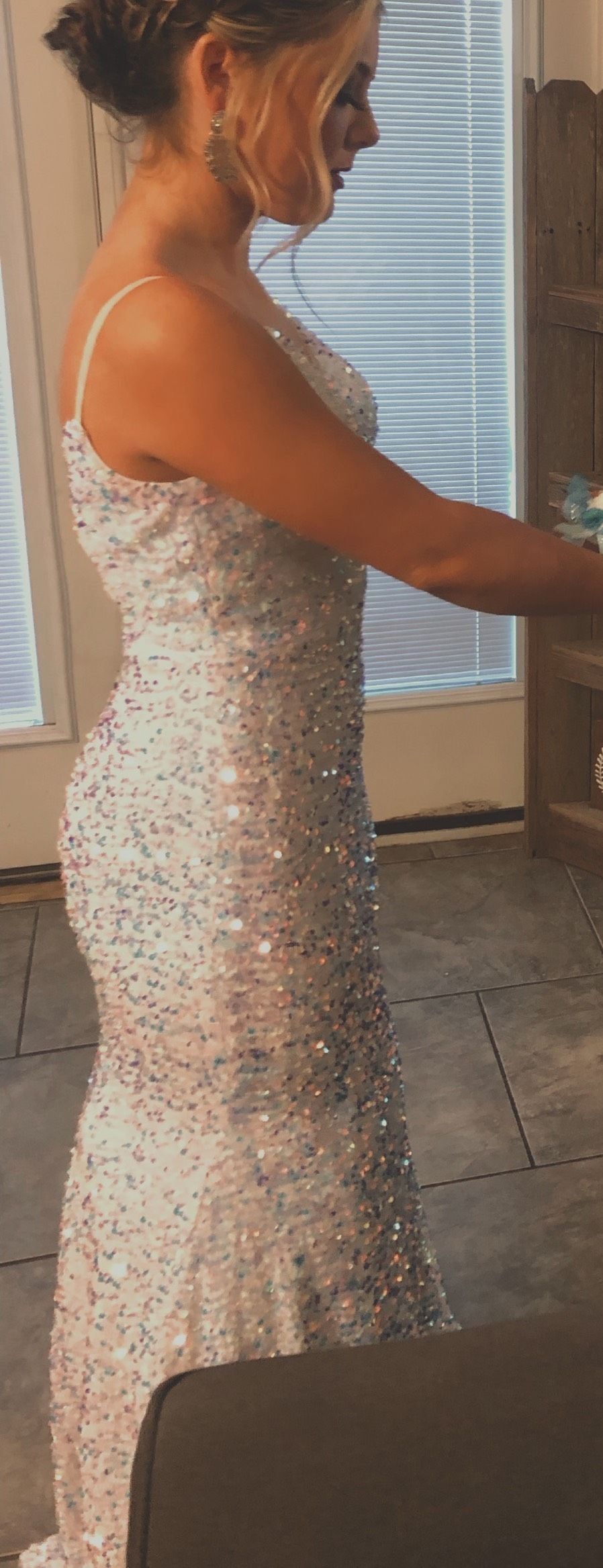 Size 2 Prom Turquoise White Mermaid Dress on Queenly