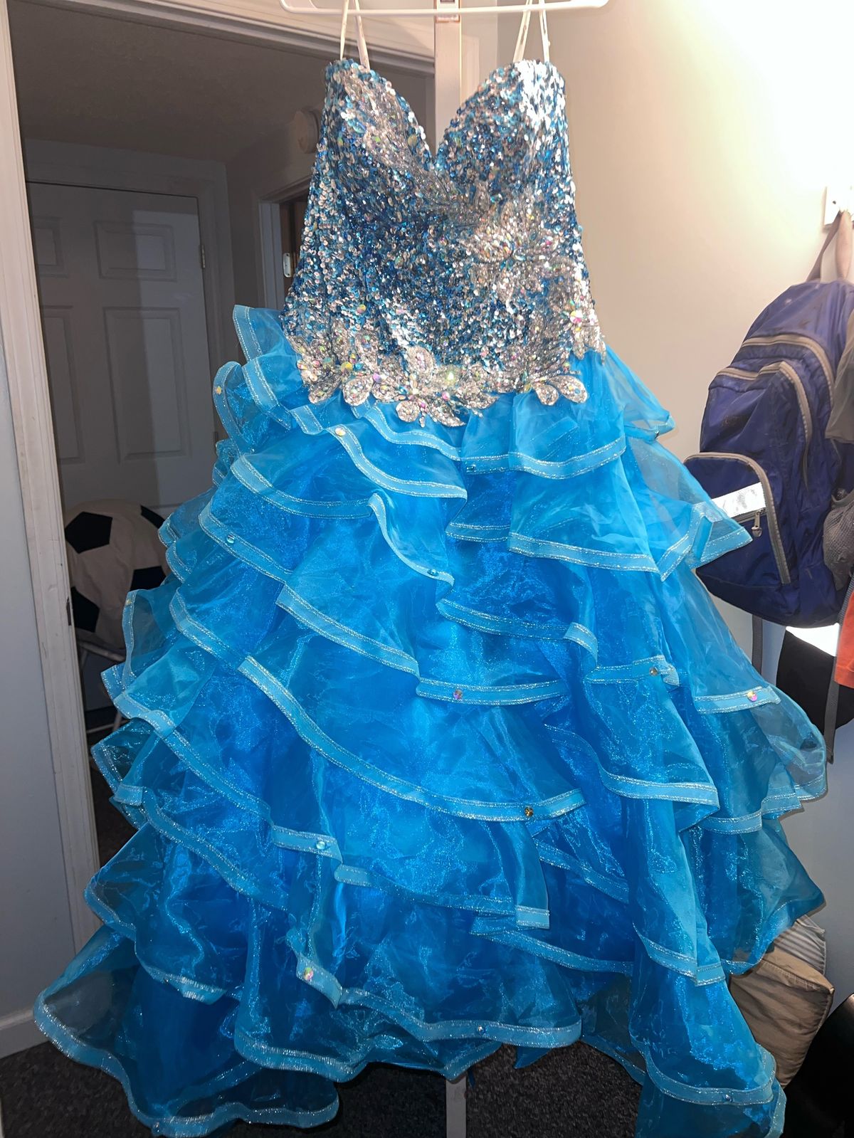 Size XL Prom Blue Ball Gown on Queenly