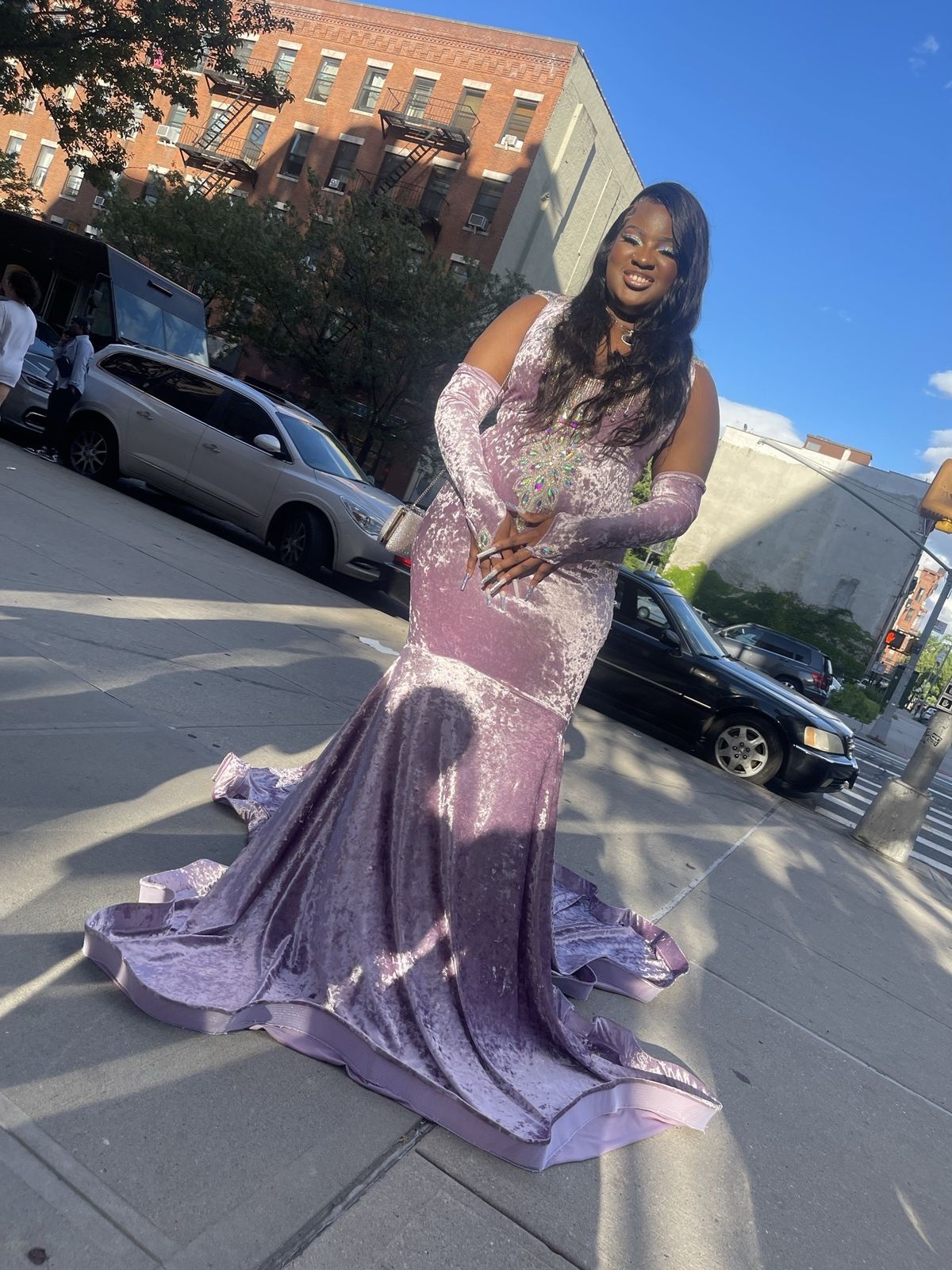 Size 14 Prom Purple Dress With Train on Queenly