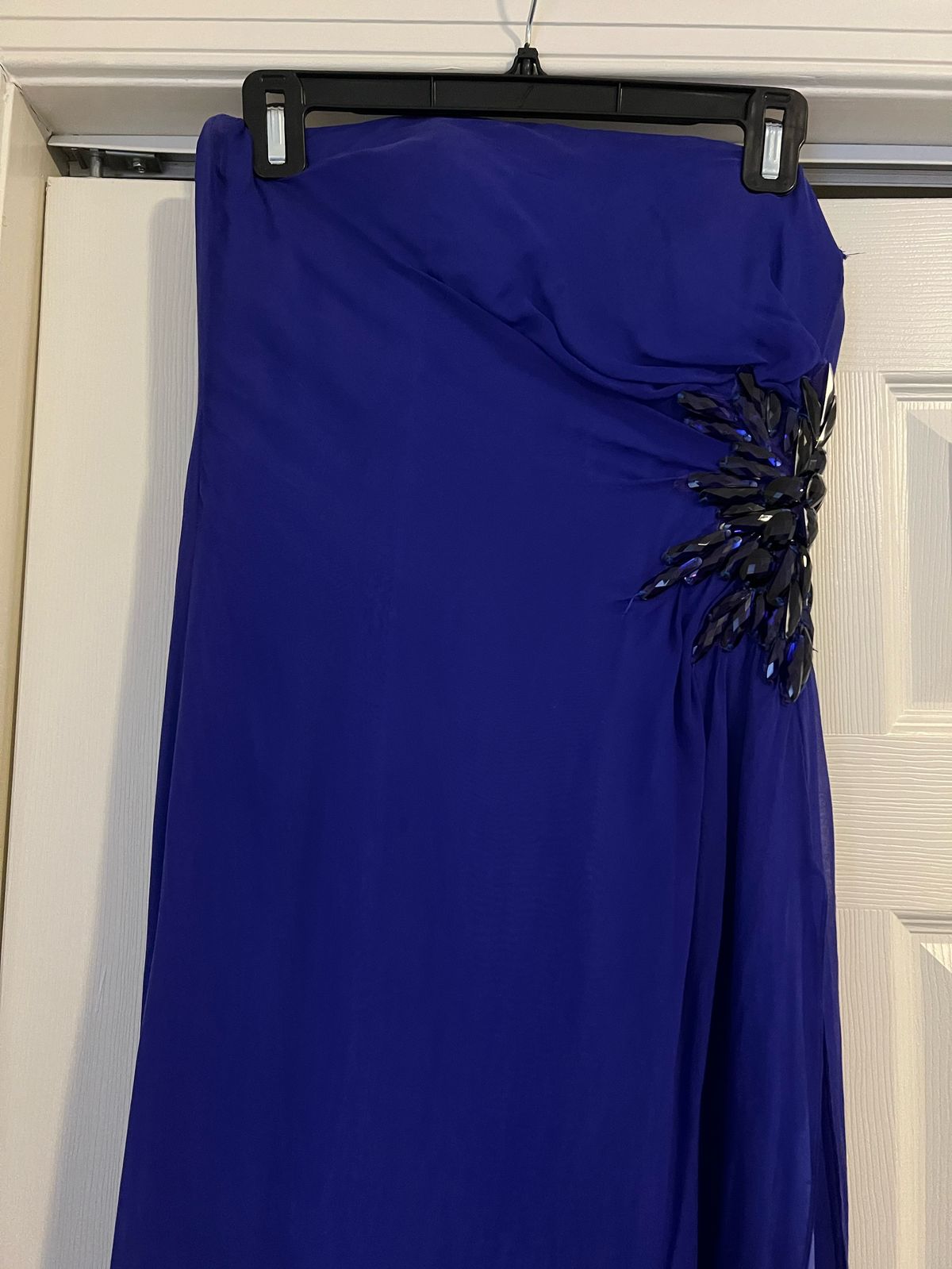 Size 6 Bridesmaid Strapless Royal Blue Floor Length Maxi on Queenly