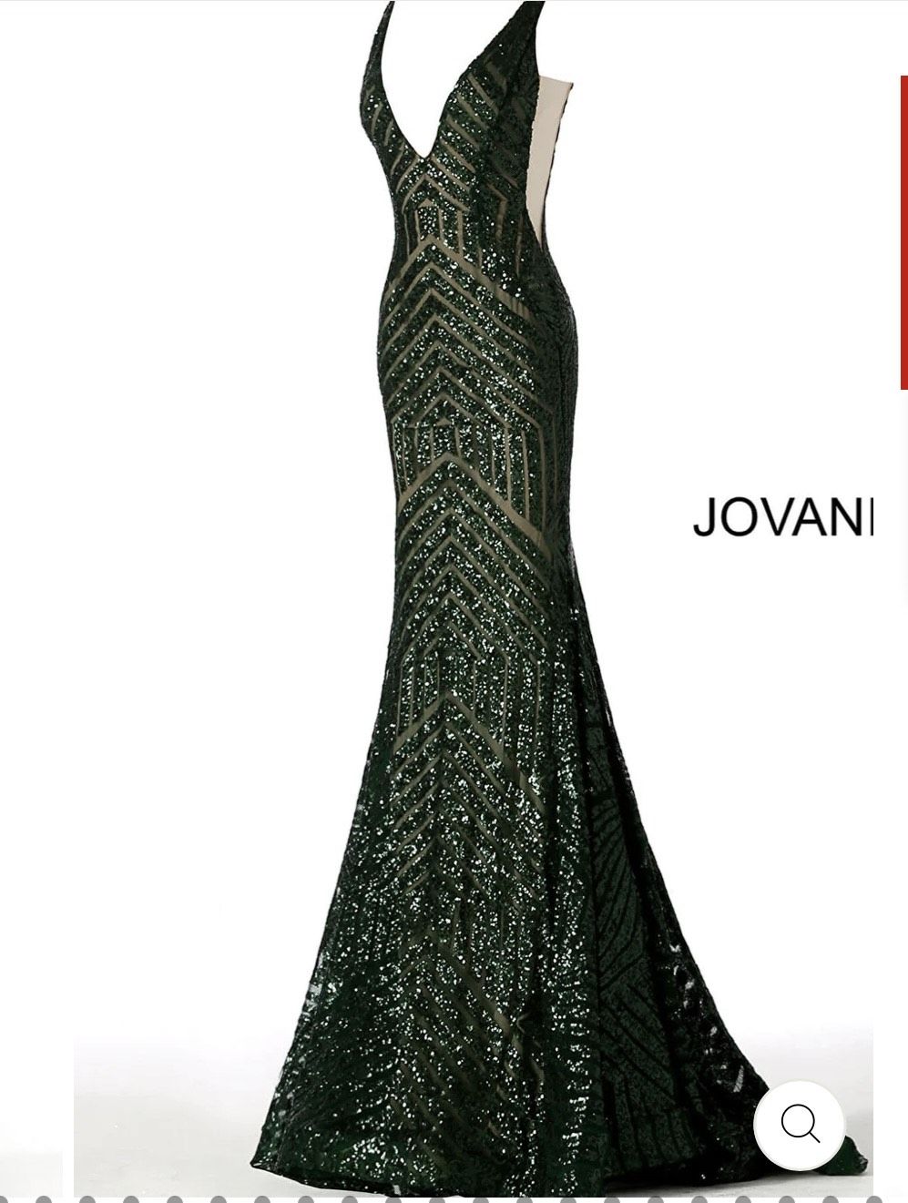 Style 59762 Jovani Size 12 Bridesmaid Sequined Green Floor Length Maxi on Queenly
