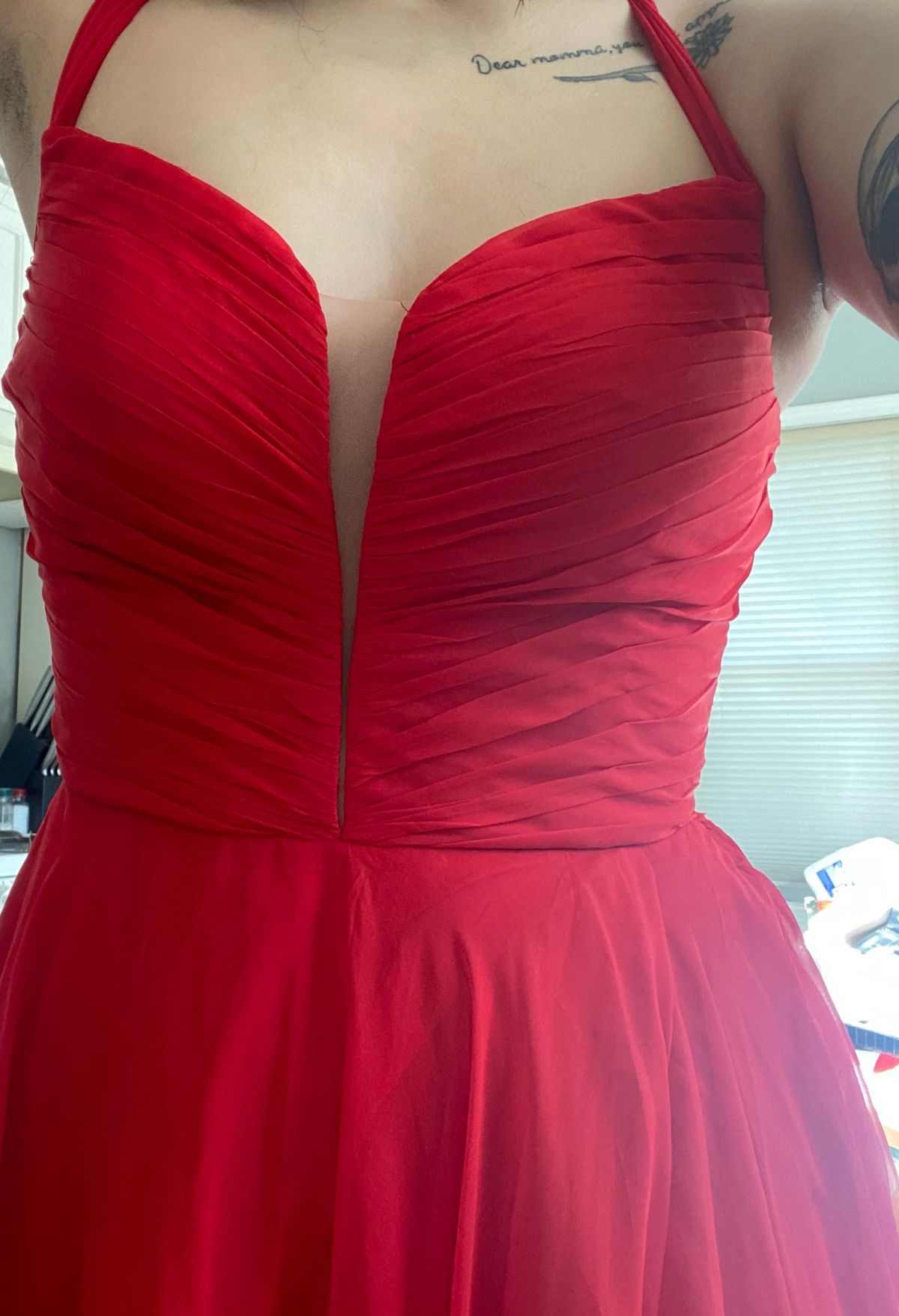 memories Size 4 Prom Red A-line Dress on Queenly