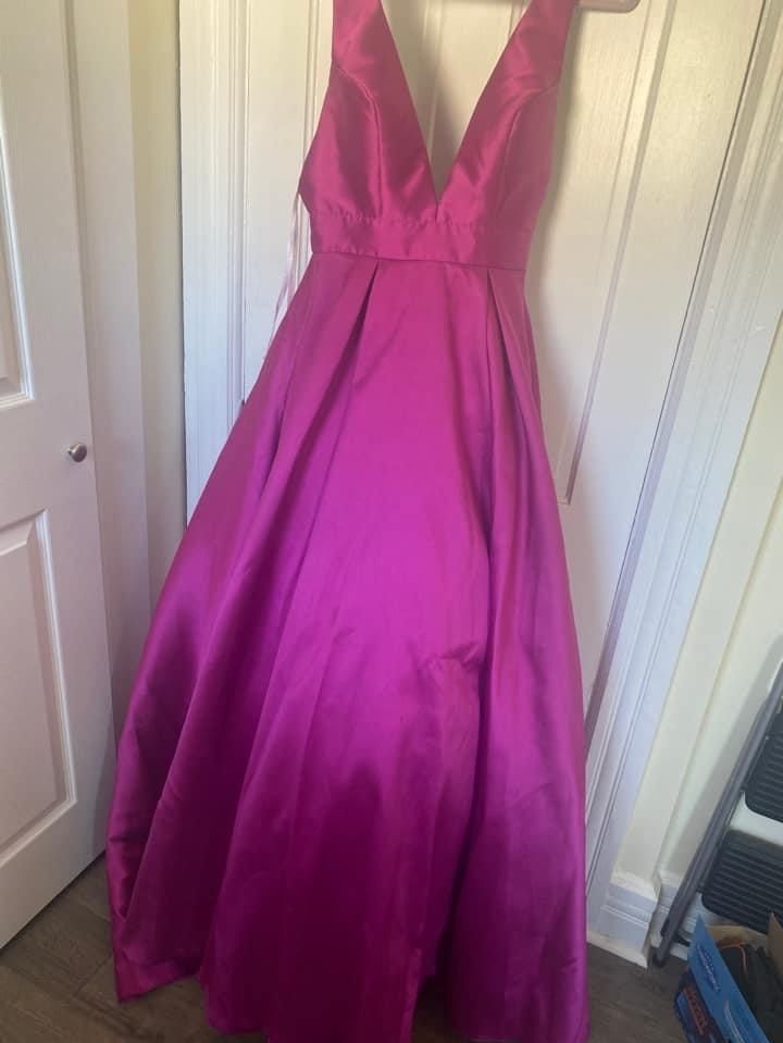Jovani Size 2 Prom Satin Purple Ball Gown on Queenly