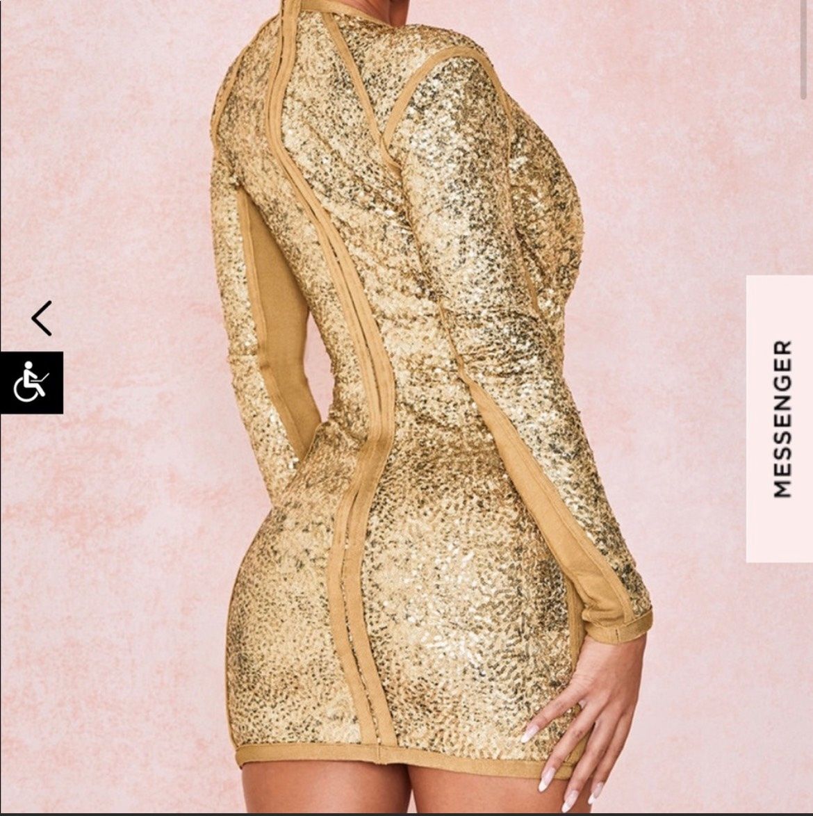 House of CB Size XS Nightclub Gold Cocktail Dress on Queenly