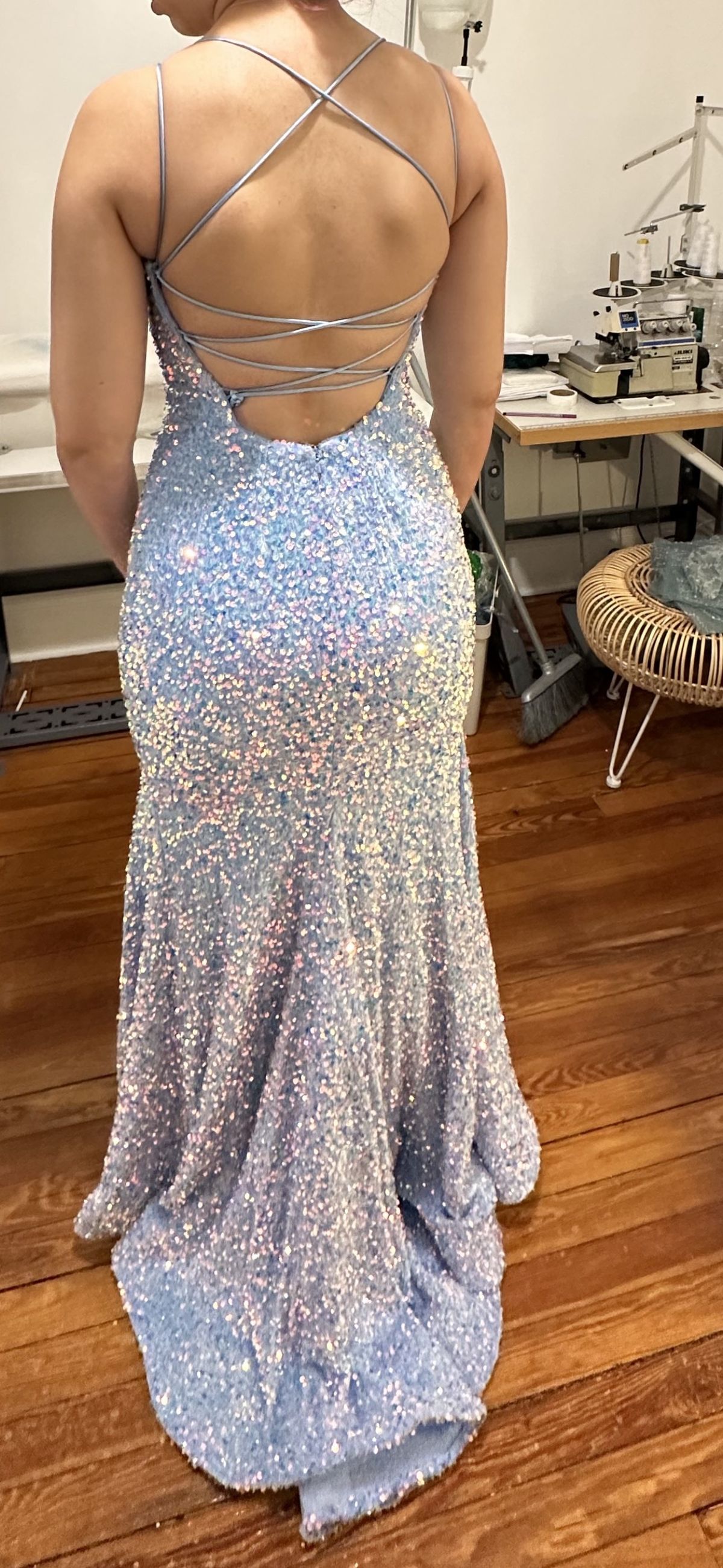 Sherri Hill Size 4 Prom Light Blue Mermaid Dress on Queenly