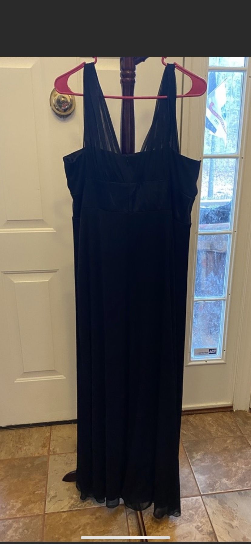 Onyx Nite Size 14 Prom Satin Black Floor Length Maxi on Queenly