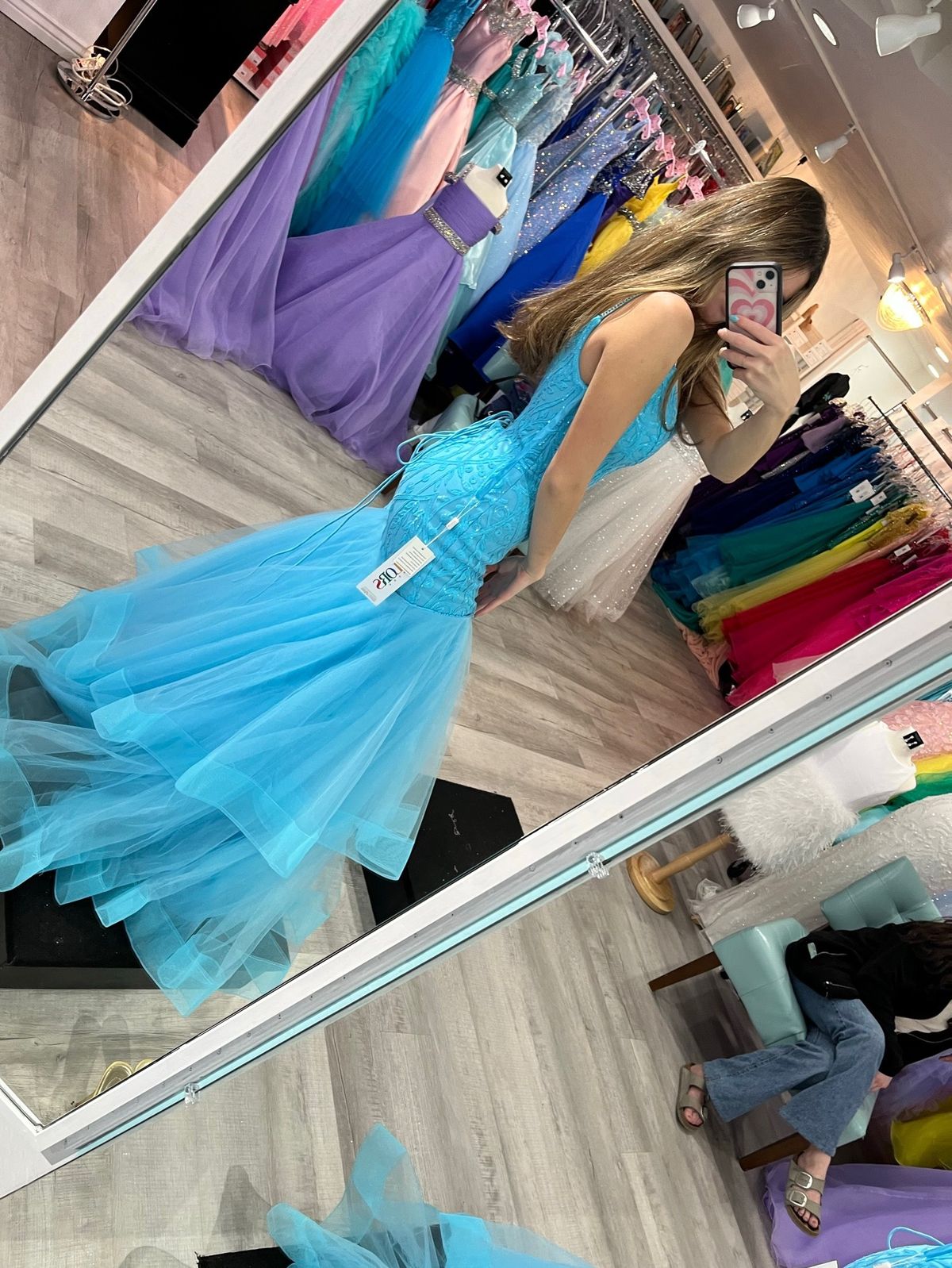 Colors Size XS Prom Plunge Blue Mermaid Dress on Queenly