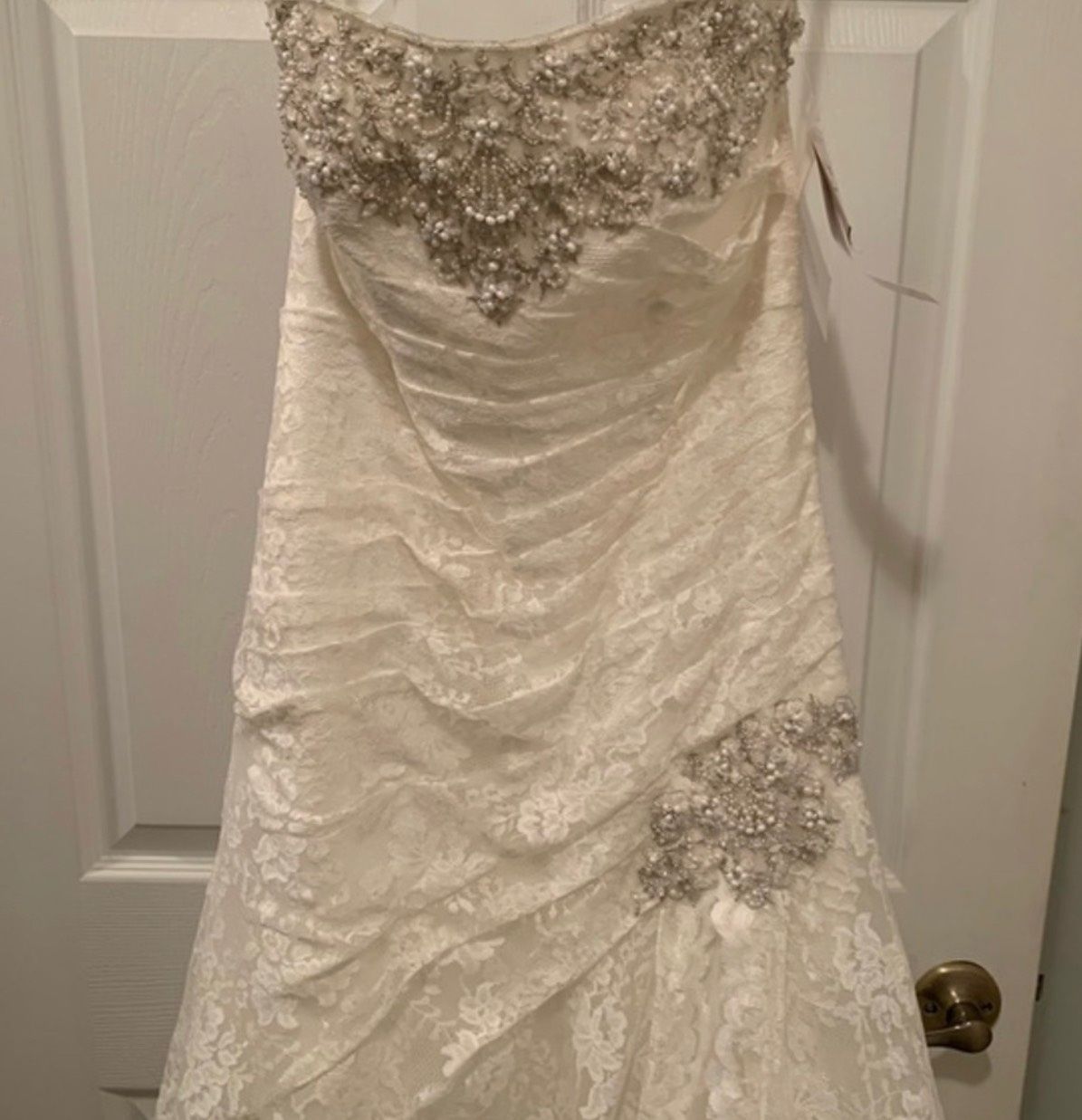 David's Bridal Size 8 Wedding White Floor Length Maxi on Queenly