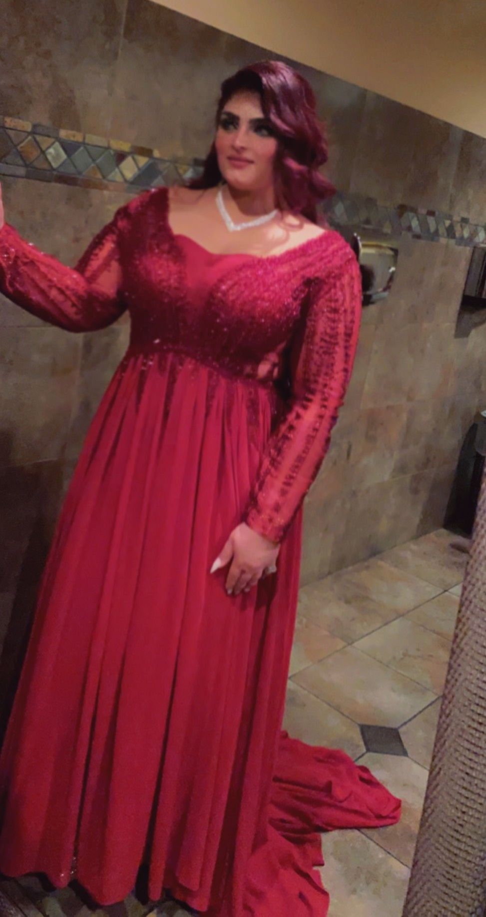 Plus Size 16 Red Dress With Train on Queenly