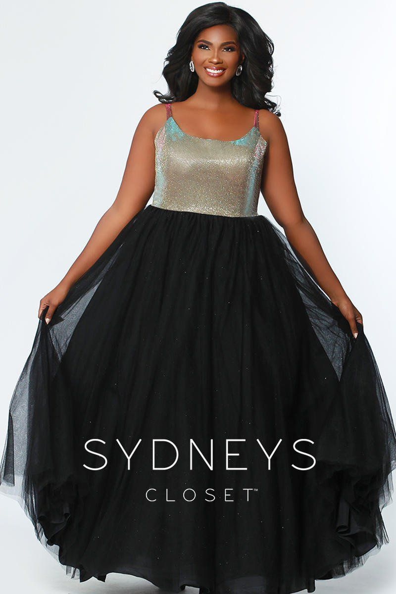 Style SIMONE Sydneys Closet Plus Size 20 Black Ball Gown on Queenly