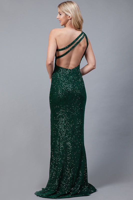 Style EBBY Amelia Couture Size 10 Prom Green Side Slit Dress on Queenly