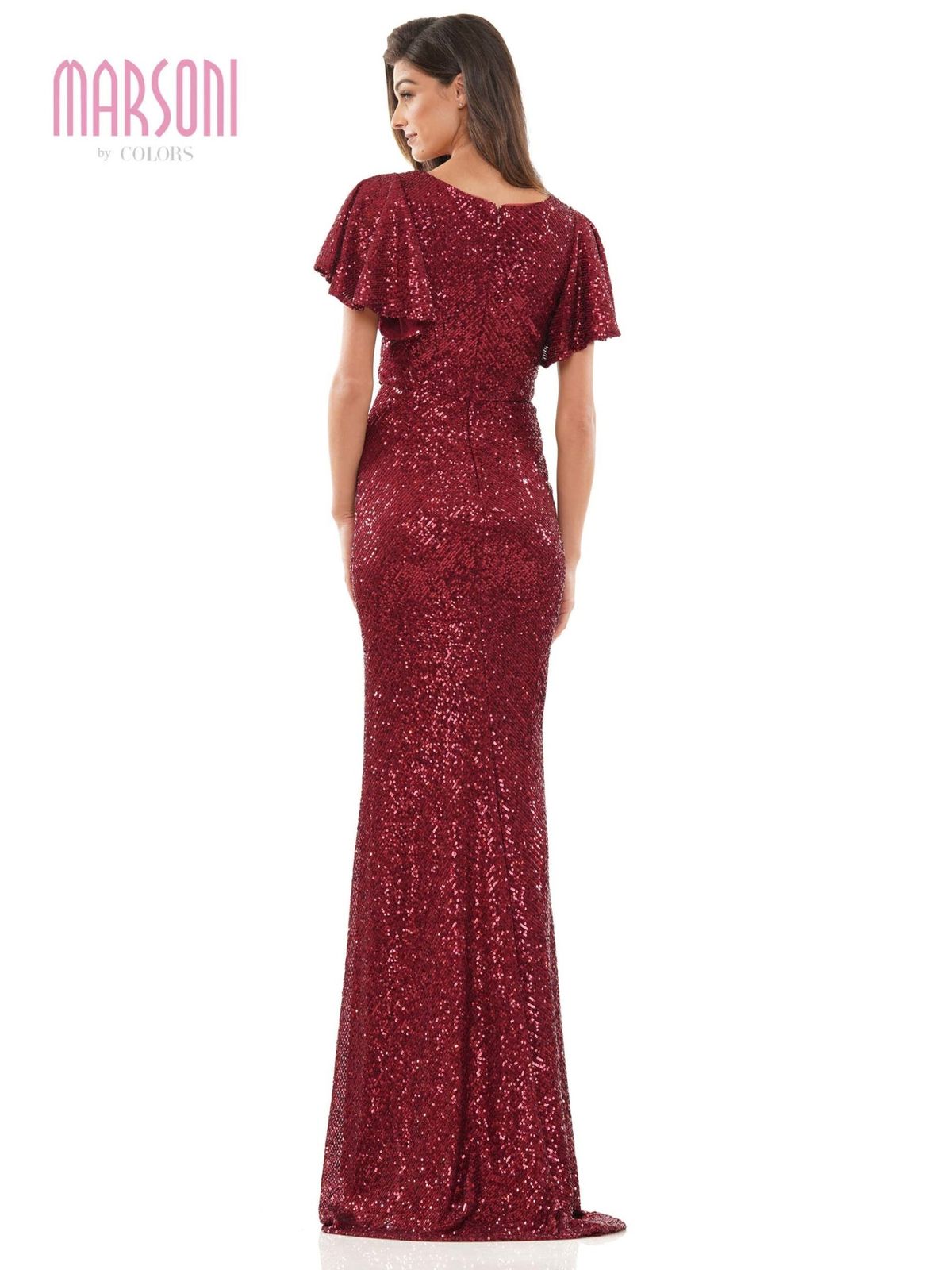 Style ELLEN_BURGUNDY4_8E794 Colors Size 4 Prom Cap Sleeve Red Floor Length Maxi on Queenly