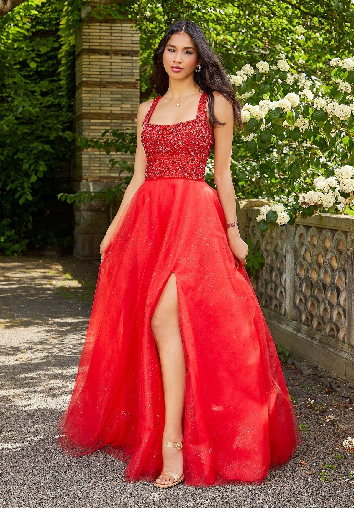 Style JULIA_RED6_6C758 MoriLee Size 6 Prom Red Ball Gown on Queenly