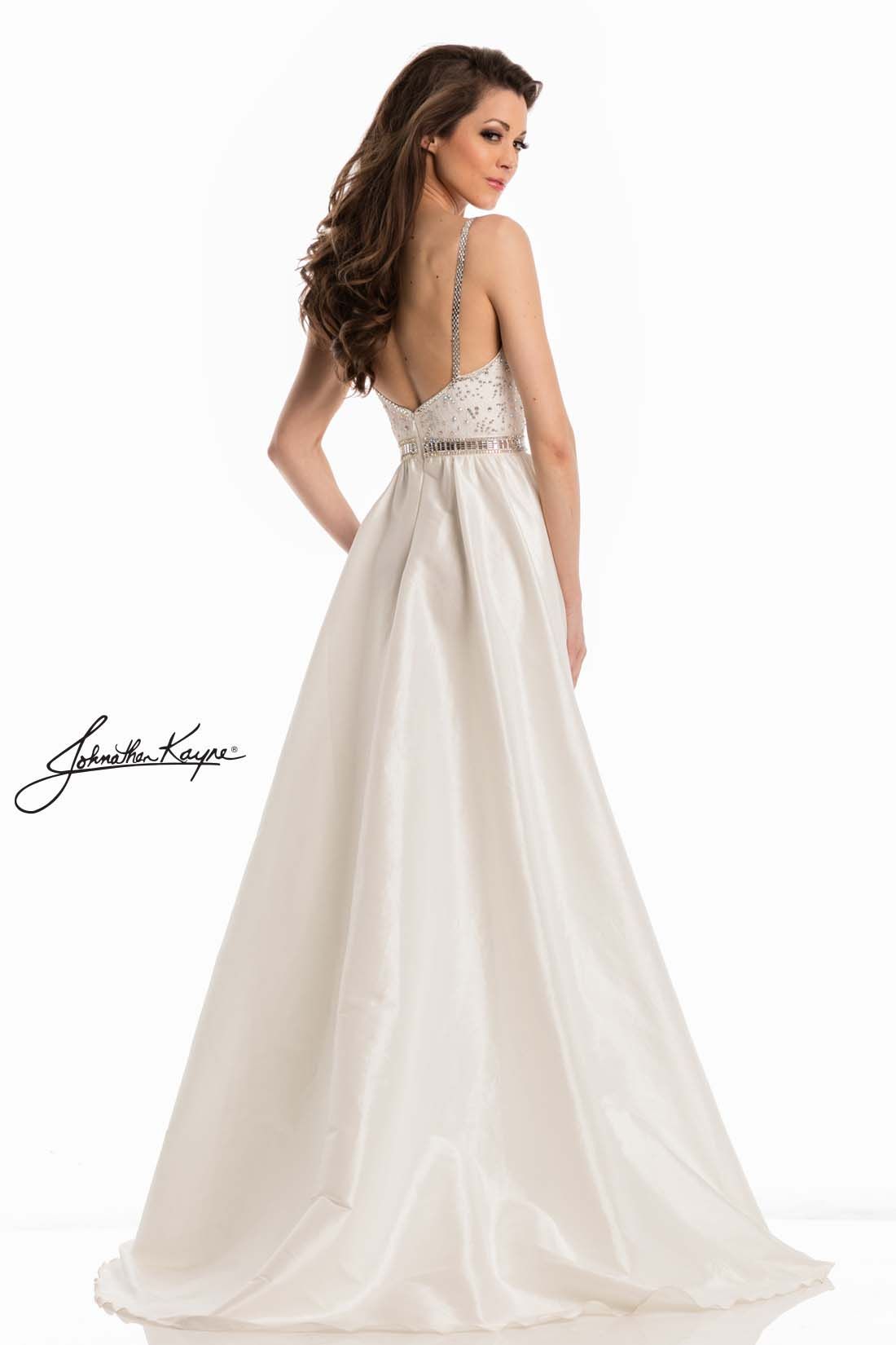 Style OLIVIA_WHITE8_A5320 Johnathan Kayne Size 8 Prom Lace White Floor Length Maxi on Queenly