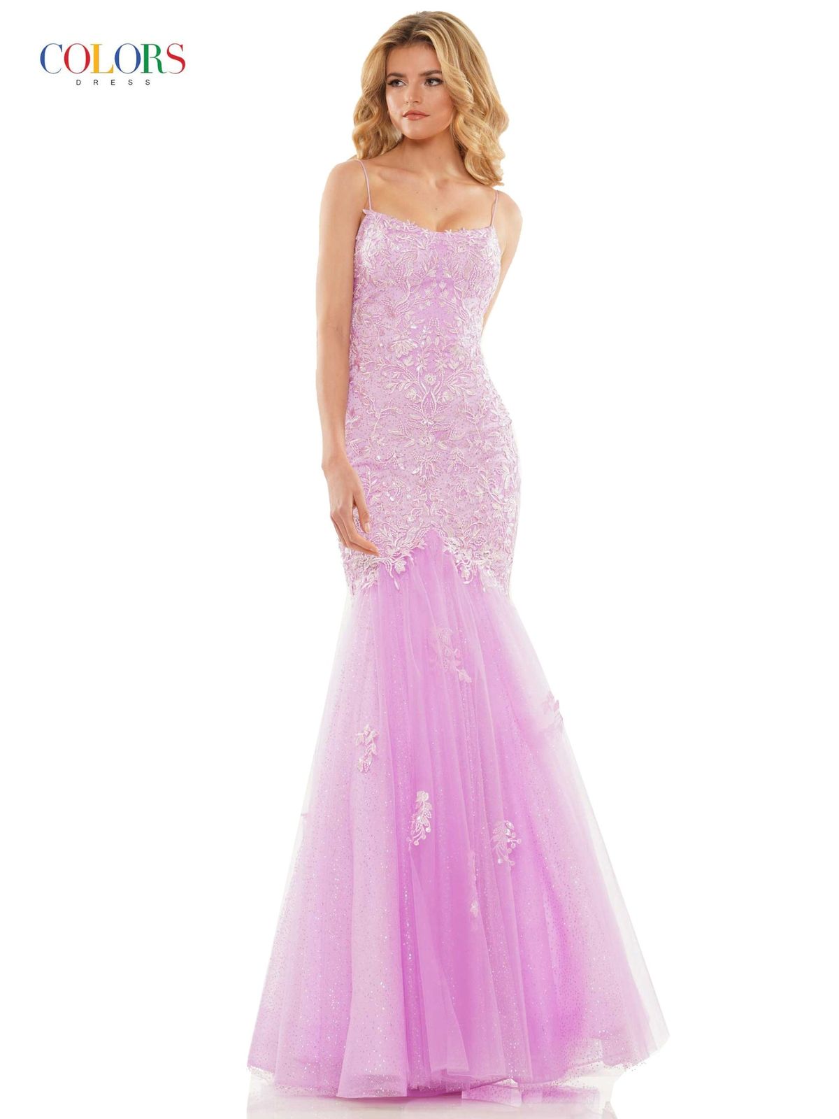 Style ELLIE_LILAC6_CE7A4 Colors Size 6 Prom Sequined Purple Mermaid Dress on Queenly