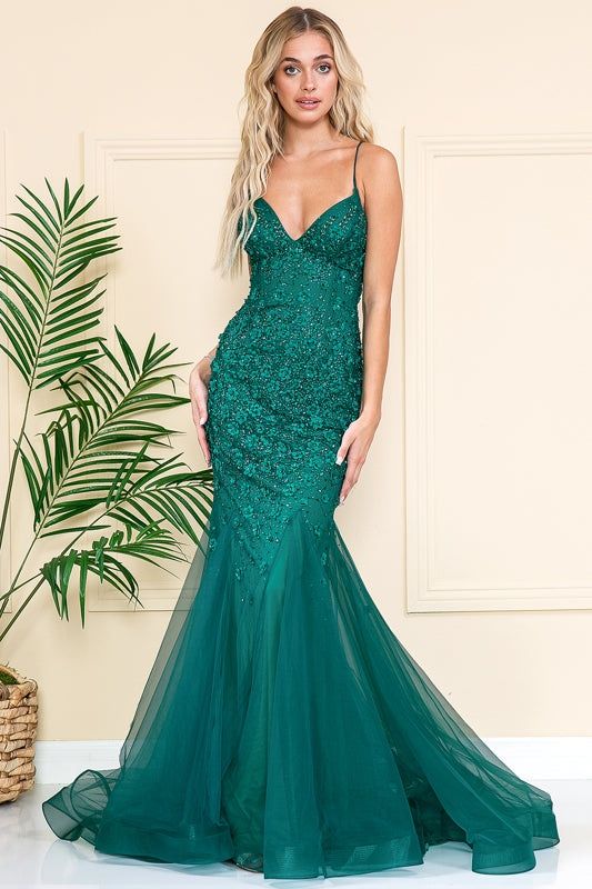 Style CARY_EMERALDGREEN10_20E6F Amelia Couture Size 10 Prom Green Floor Length Maxi on Queenly