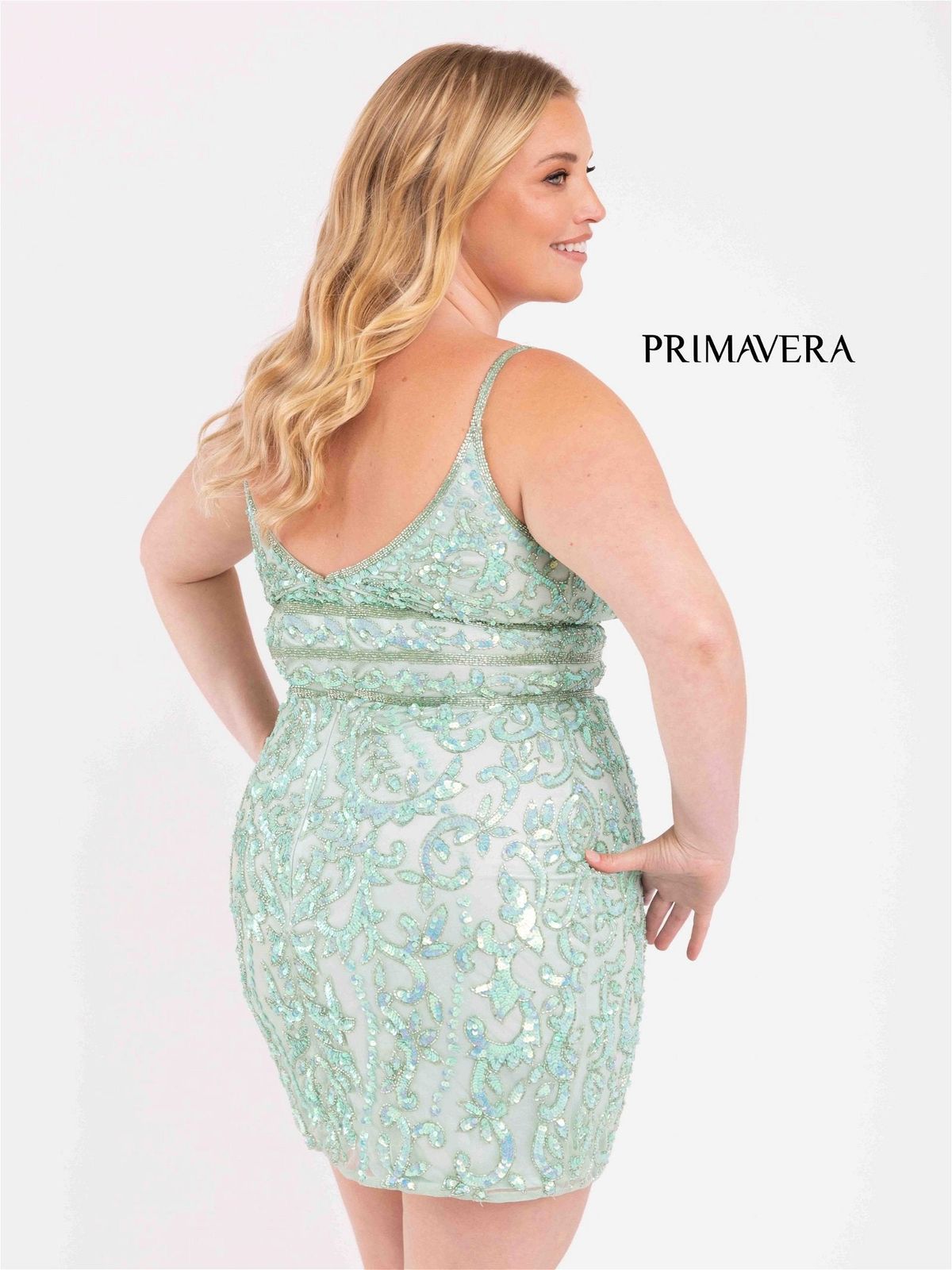 Style TANYA Primavera Plus Size 16 Homecoming Sequined Emerald Green Floor Length Maxi on Queenly