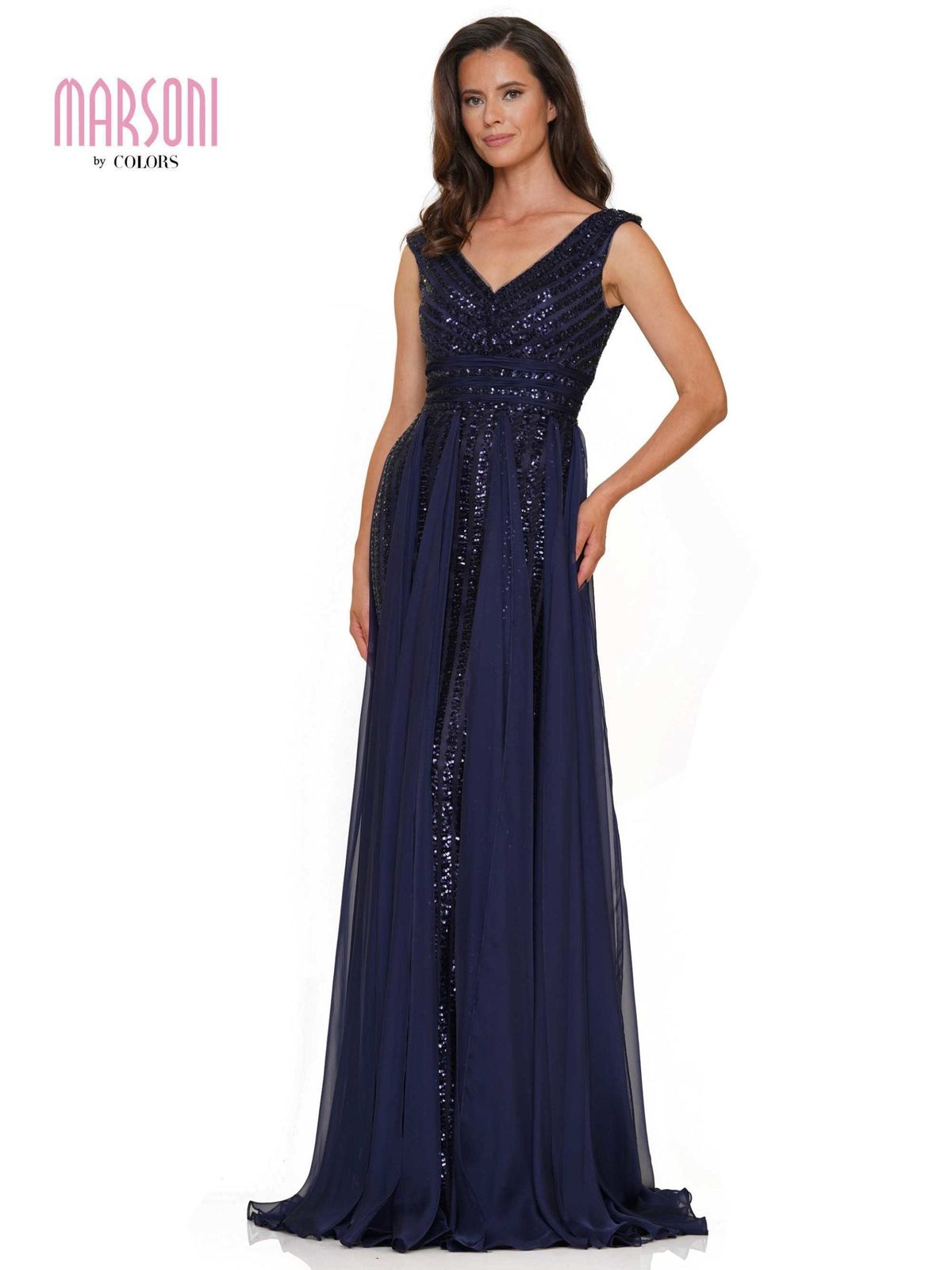Style BEVERLY_NAVY12_56B0B Colors Size 12 Prom Blue Floor Length Maxi on Queenly