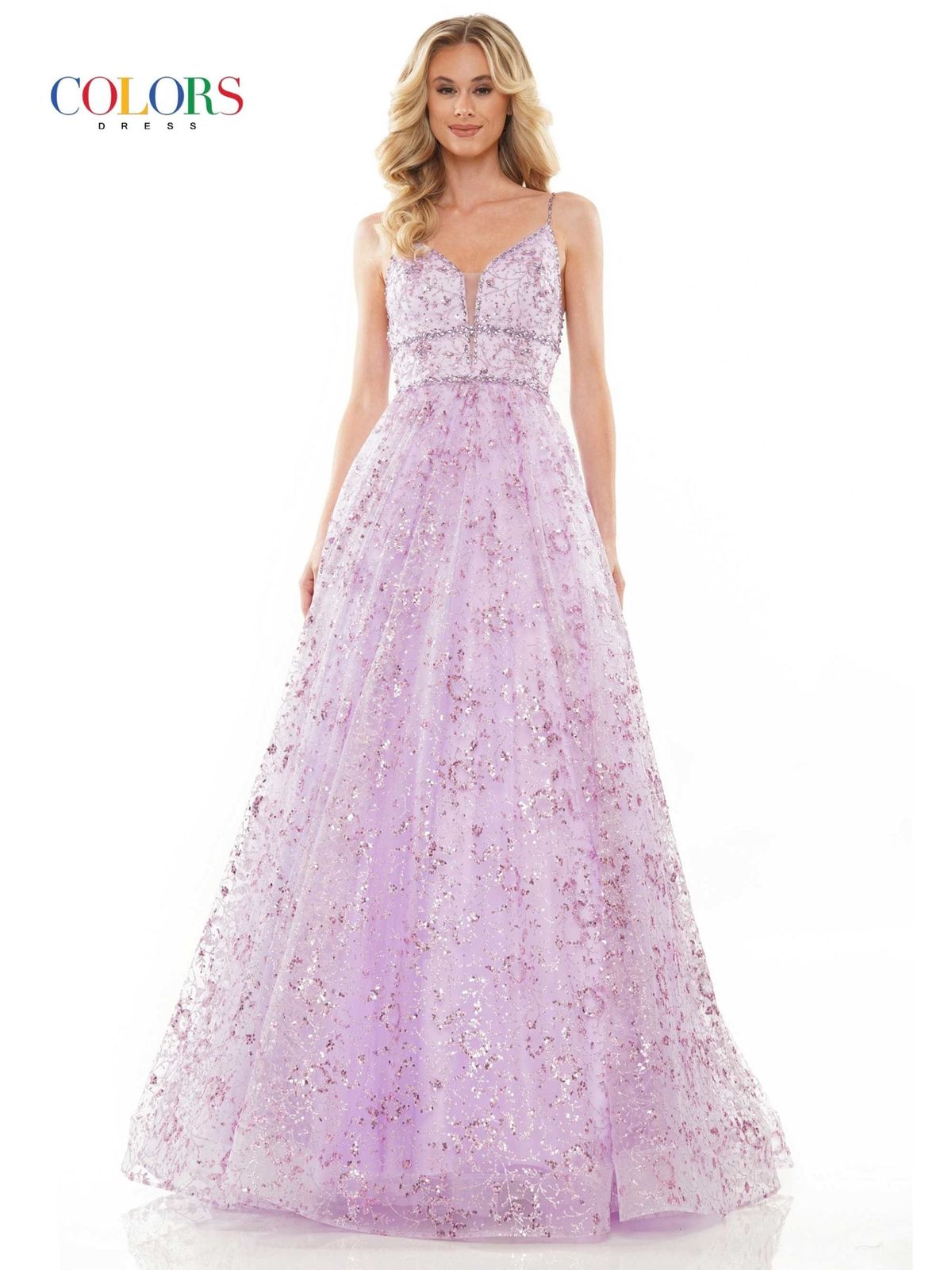 Style WHITNEY_LILAC12_8D576 Colors Size 12 Prom Sequined Purple Ball Gown on Queenly