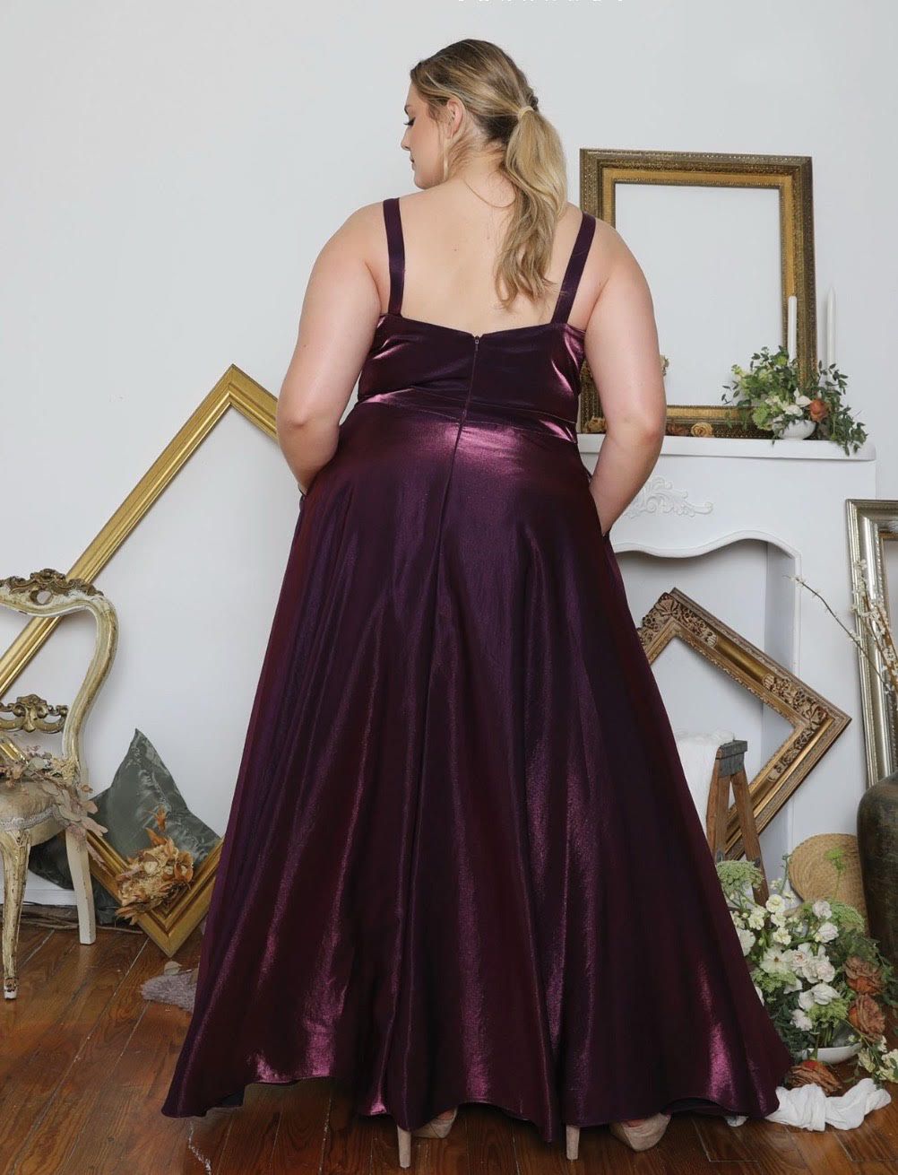 Style LYDIA_PLUM14_03E92 Athena Size 14 Prom Purple Ball Gown on Queenly