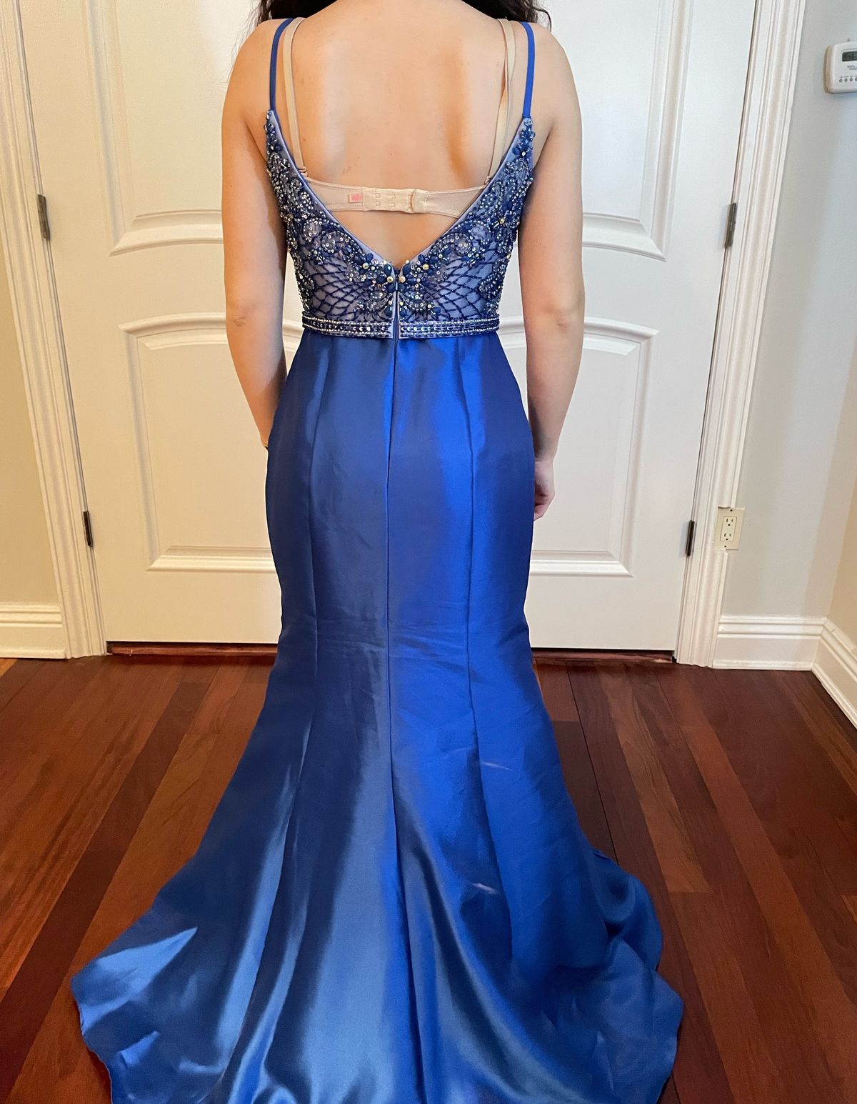 Size 6 Prom Sequined Royal Blue Mermaid Dress on Queenly