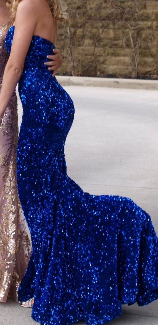 Portia and Scarlett Size 0 Prom Royal Blue Side Slit Dress on Queenly