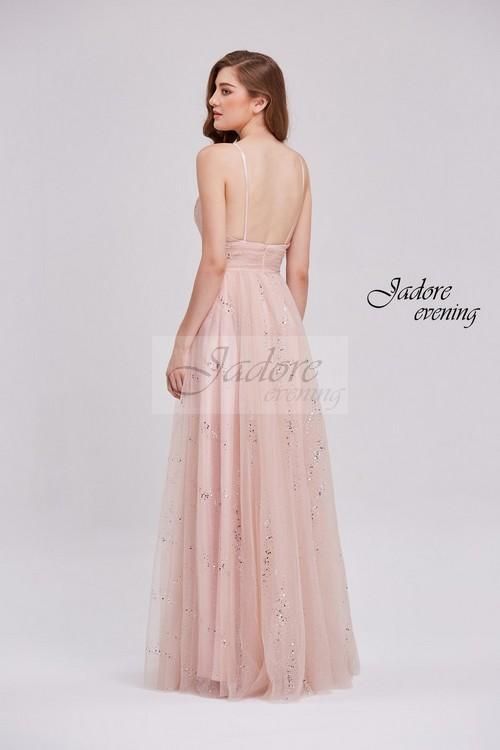 Style LAUREN Jadore Size 12 Prom Plunge Pink Ball Gown on Queenly