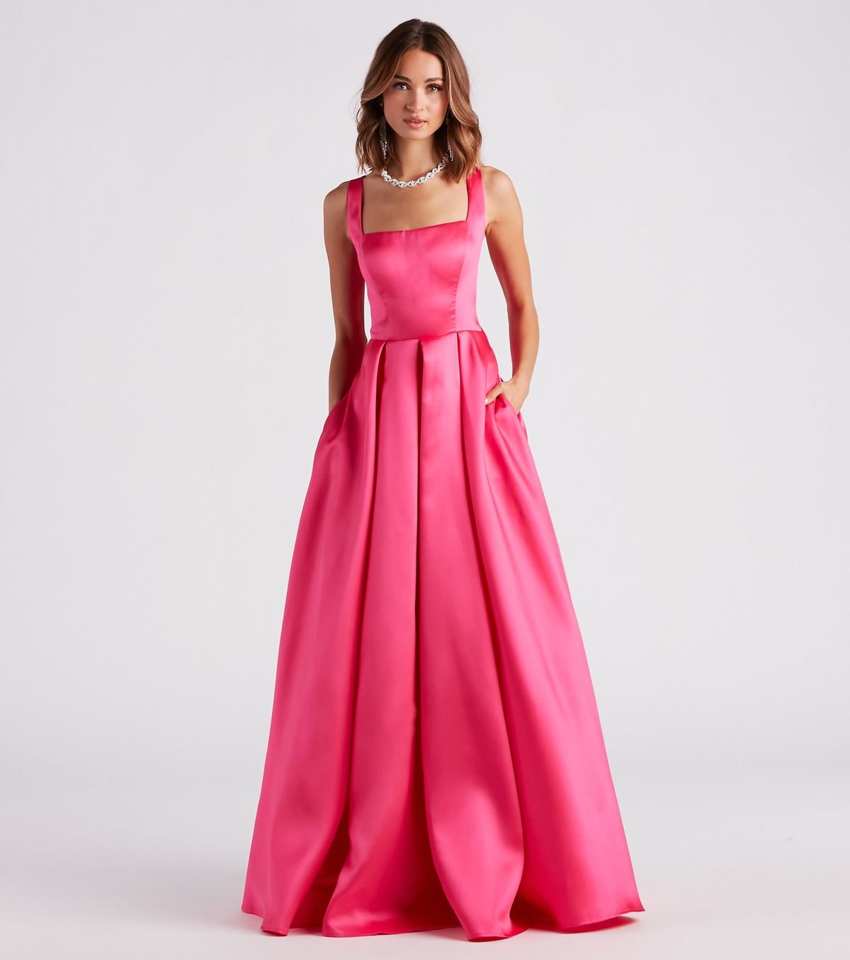Style 05004-0168 Windsor Size 0 Prom Satin Pink Floor Length Maxi on Queenly