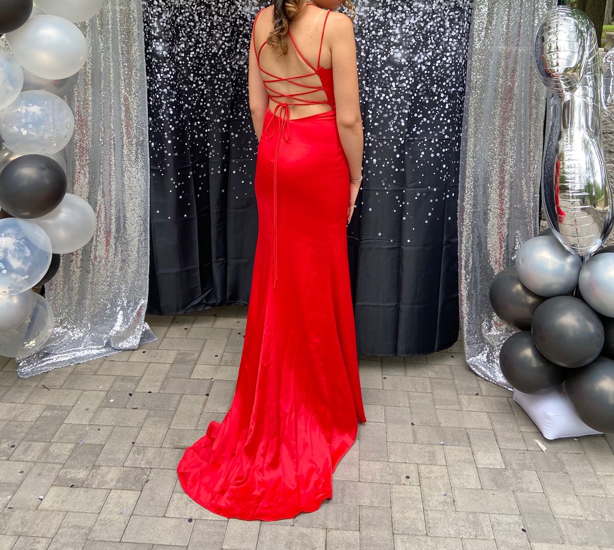 Promgirl Size 8 Prom Red Side Slit Dress on Queenly