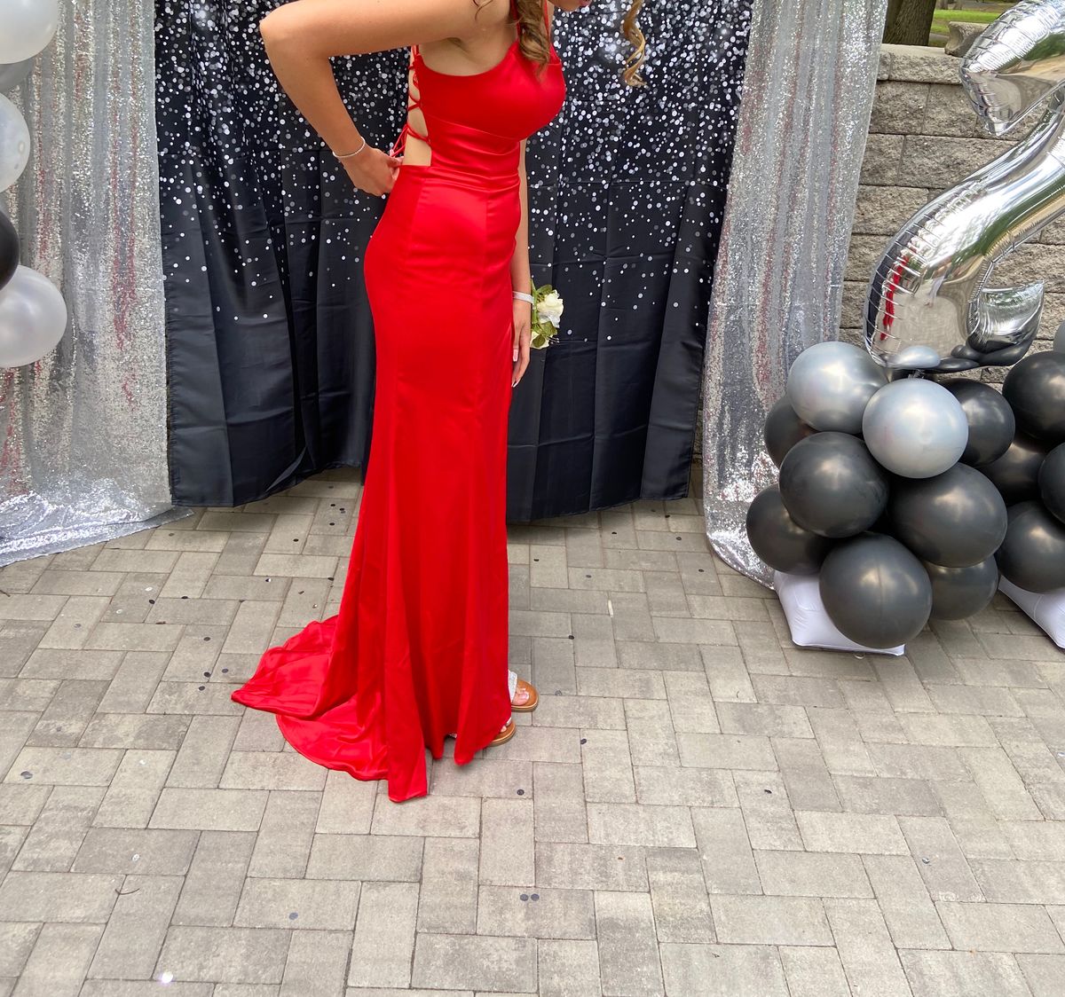 Promgirl Size 8 Prom Red Side Slit Dress on Queenly