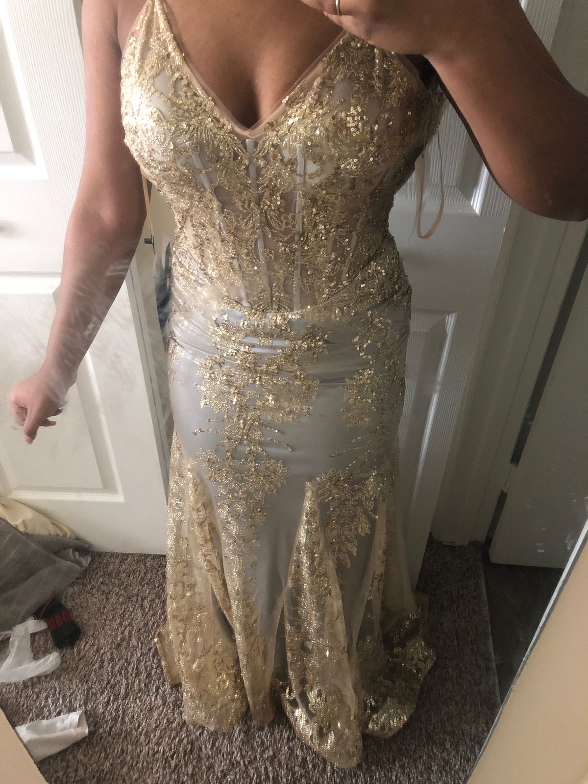 Cinderella Divine Size 8 Prom Gold Floor Length Maxi on Queenly