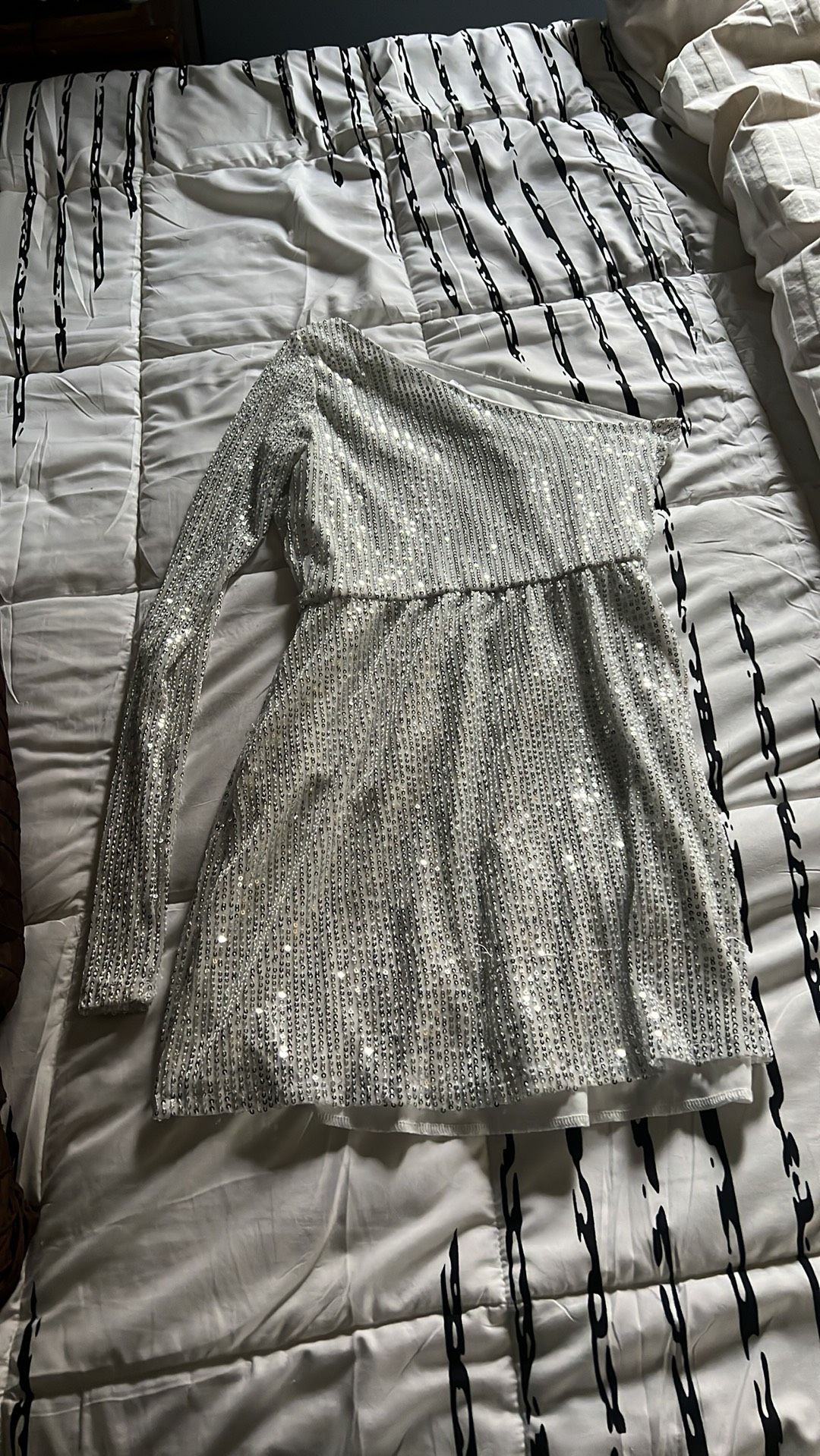 Lucy In The Sky Size S Homecoming Silver Cocktail Dress on Queenly