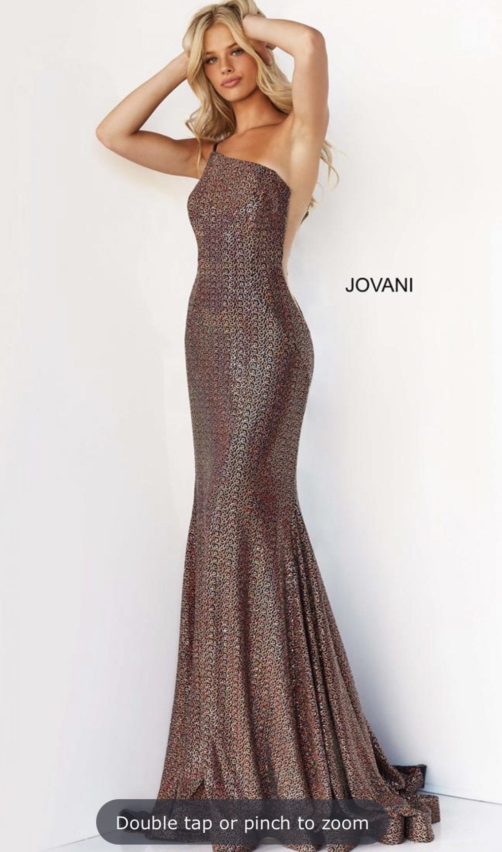 Jovani Size 4 Prom One Shoulder Multicolor Dress With Train on Queenly