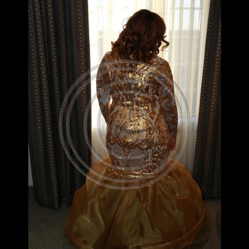 Plus Size 16 Prom Gold Mermaid Dress on Queenly