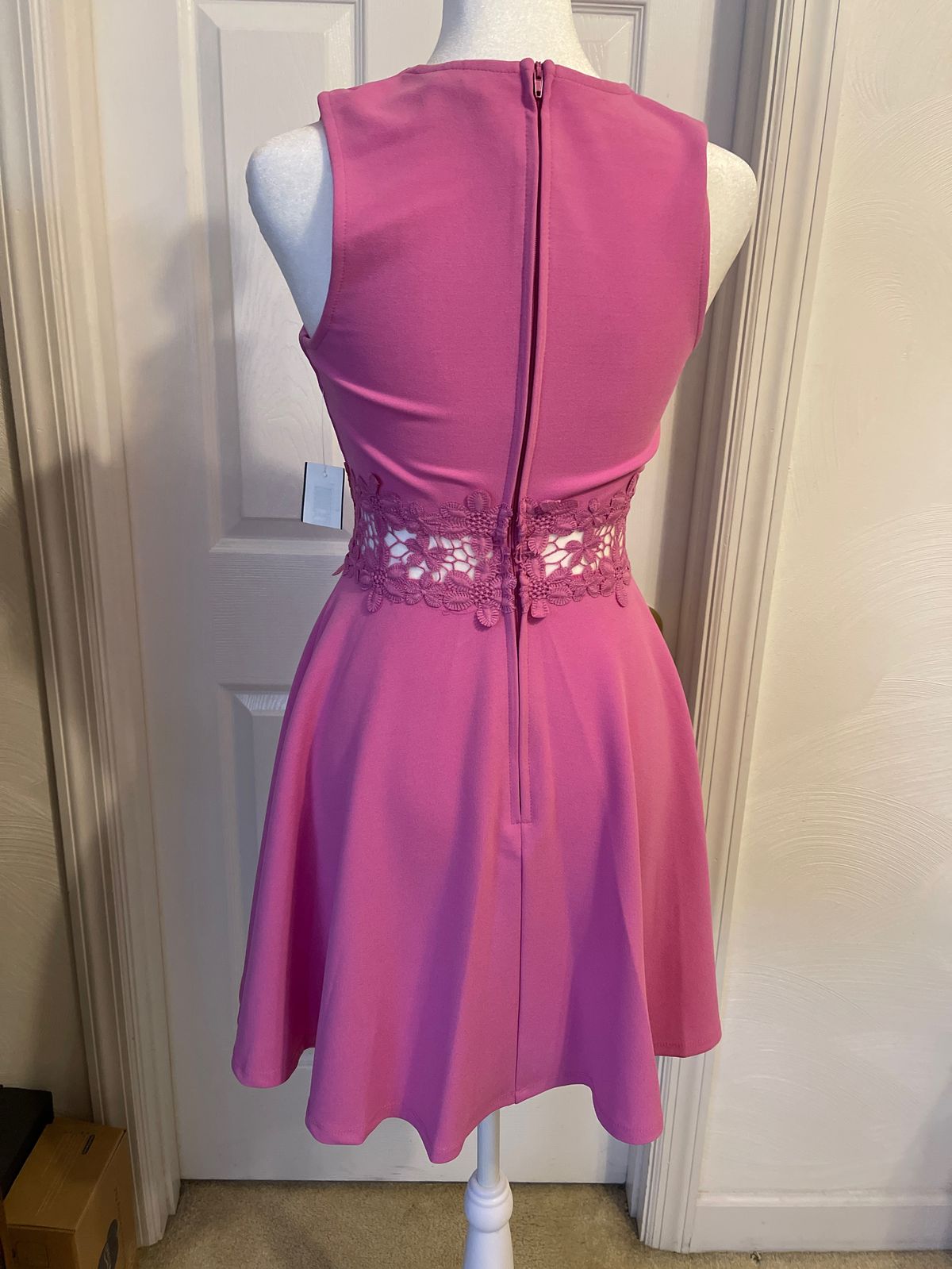 B. Darlin Size 4 Homecoming Sheer Pink Cocktail Dress on Queenly