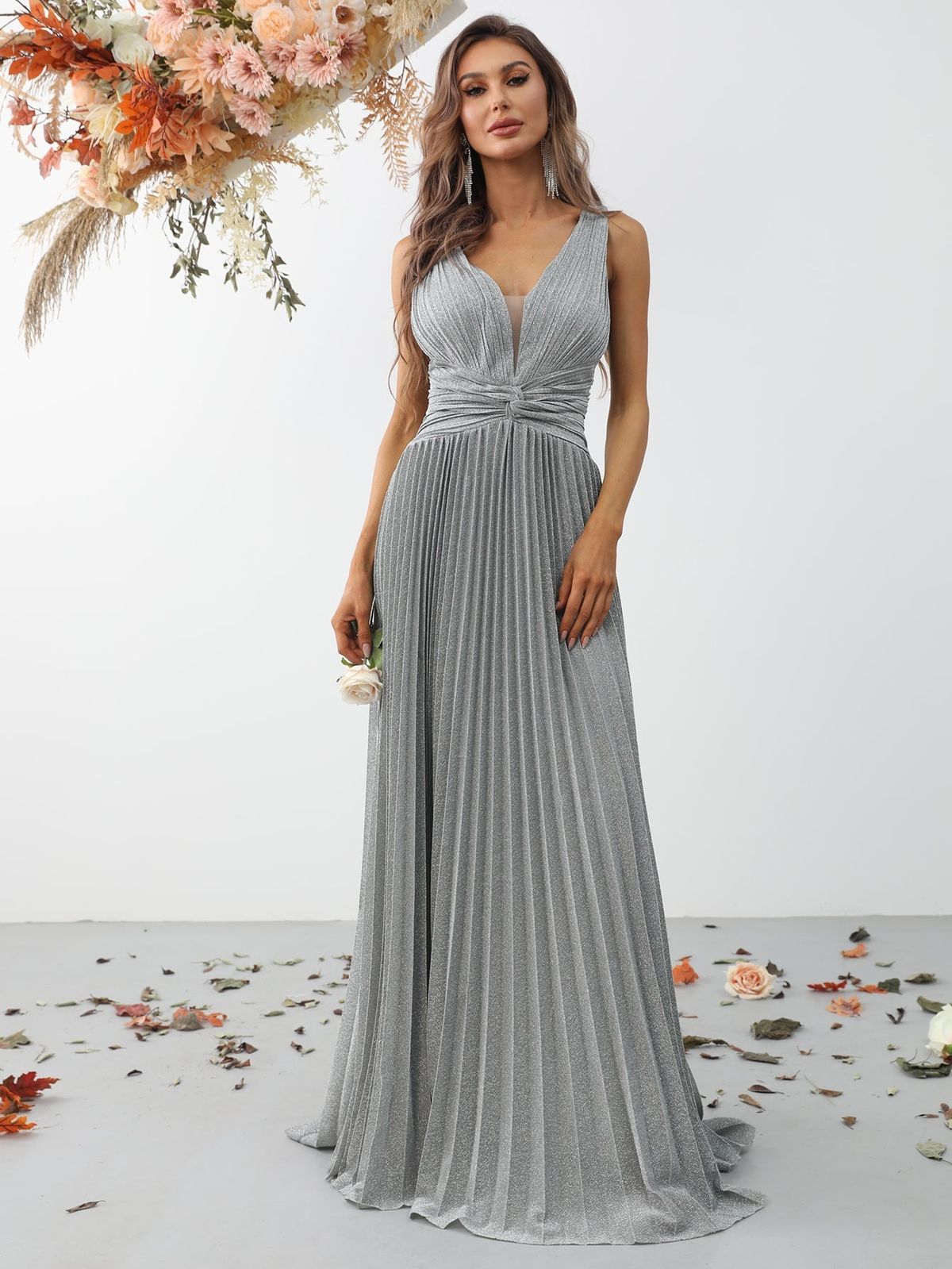 Style FSWD0972 Faeriesty Size S Satin Gray A-line Dress on Queenly
