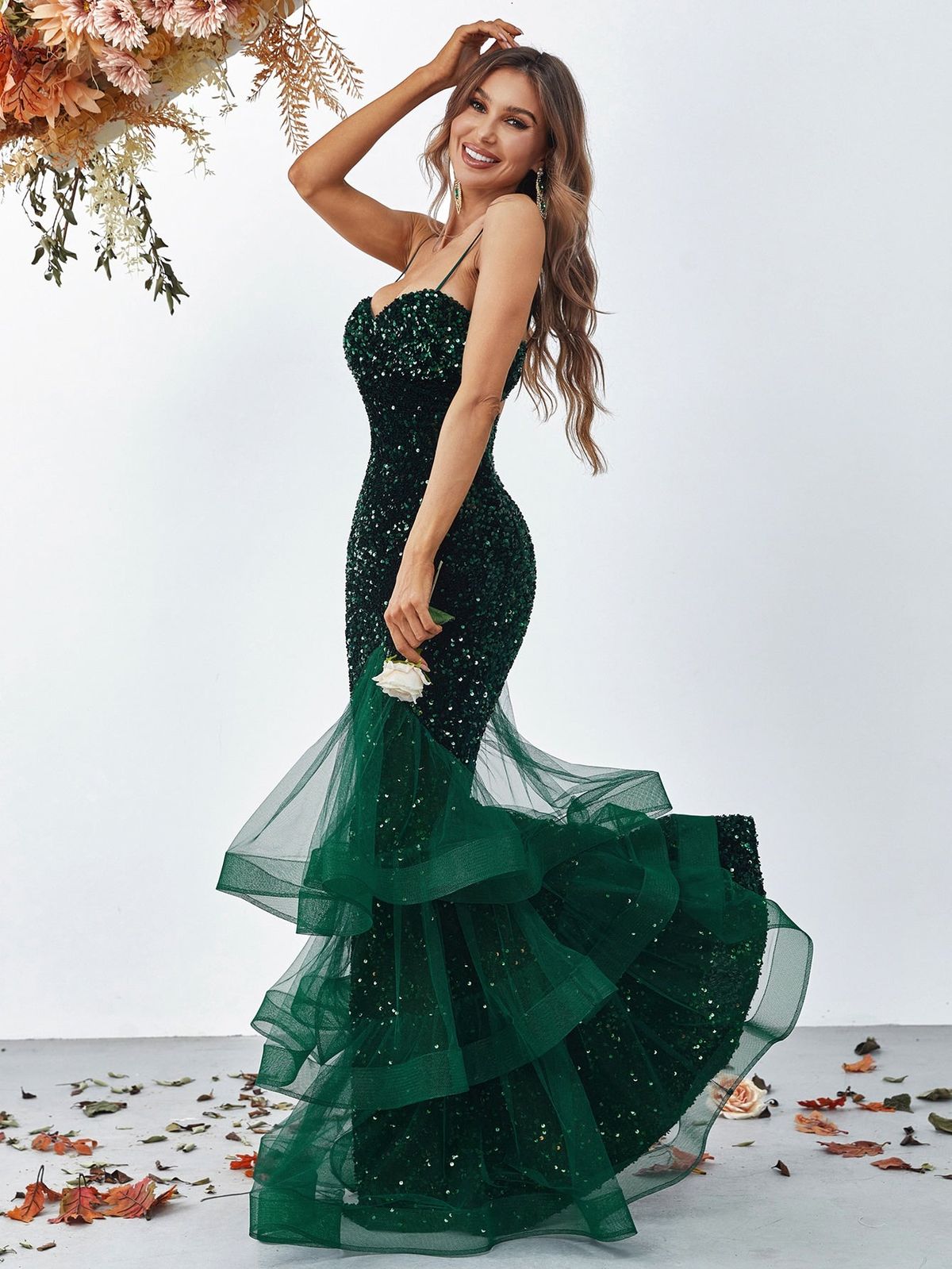 Style FSWD0174 Faeriesty Size M Prom Sequined Green Mermaid Dress on Queenly