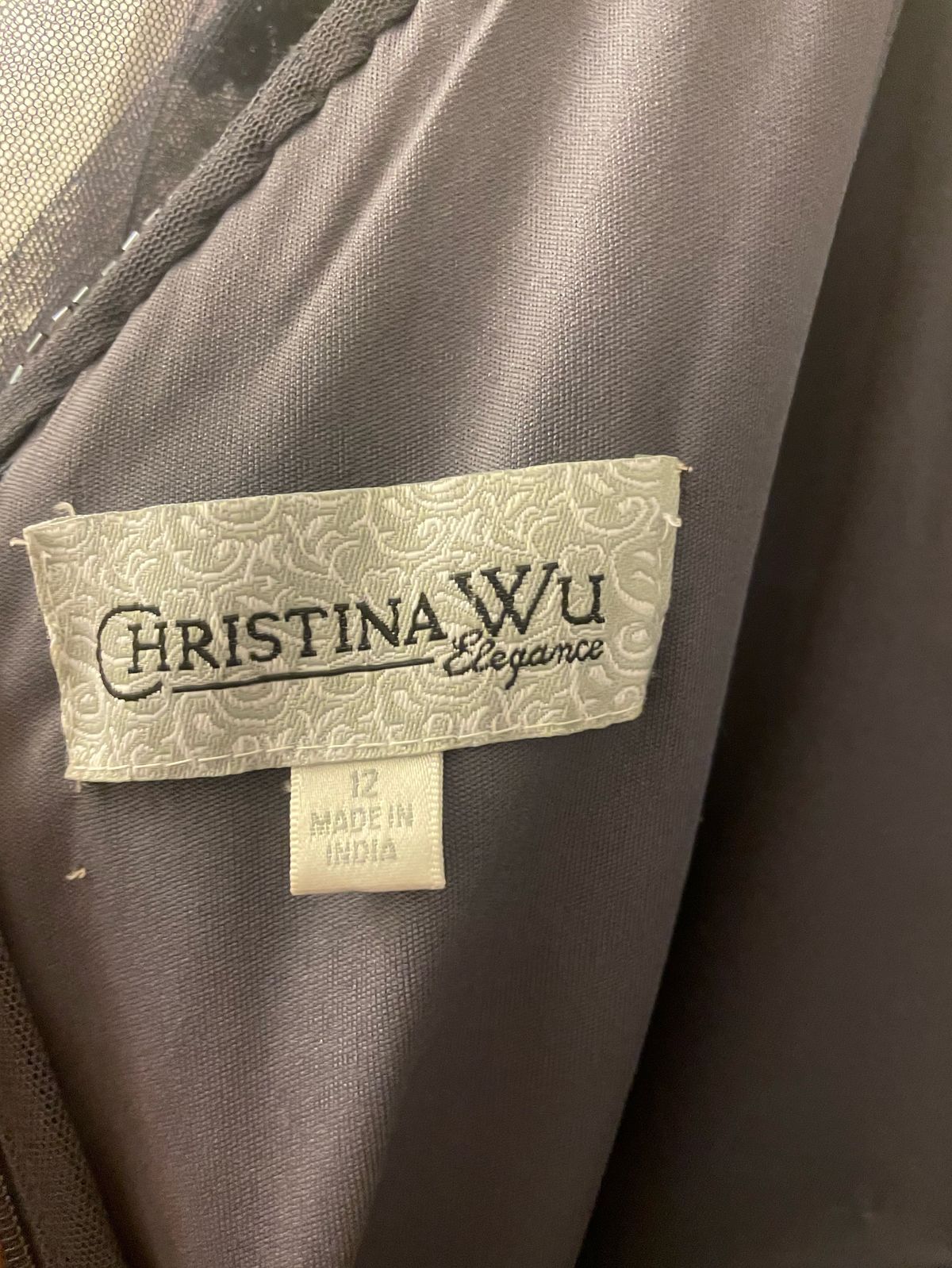 Christina Wu Size 12 Silver Floor Length Maxi on Queenly