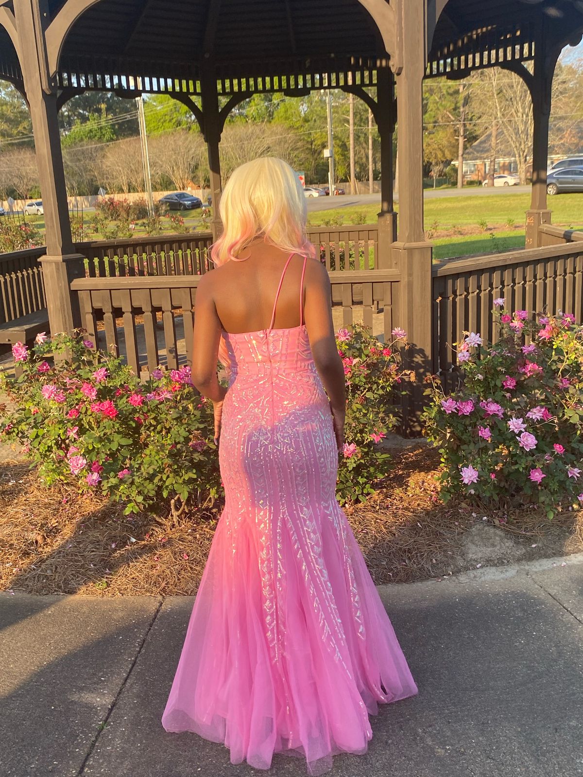 Size 2 Prom One Shoulder Pink Mermaid Dress on Queenly