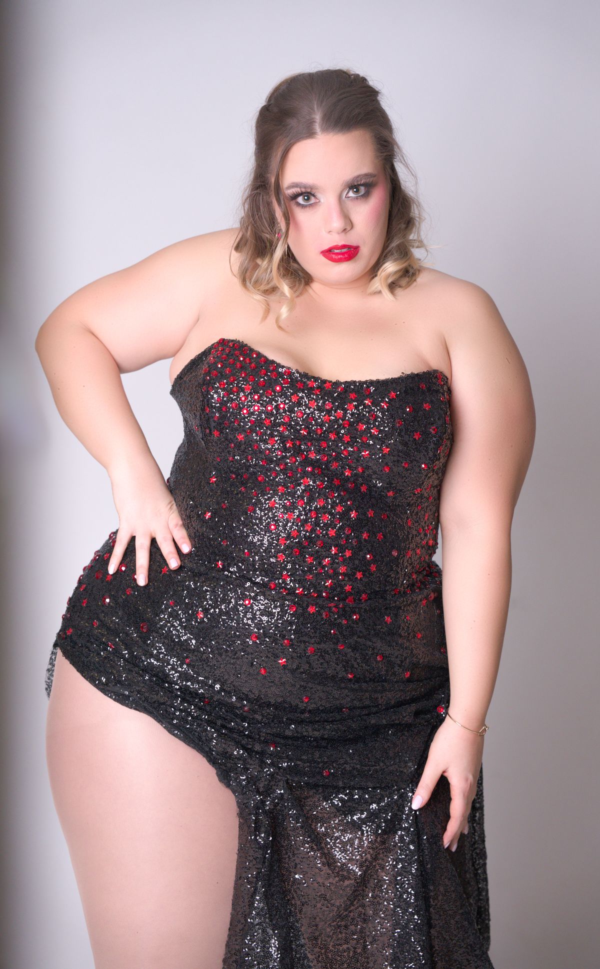 MYSTiiK Styles  Plus Size 16 Sequined Black Cocktail Dress on Queenly