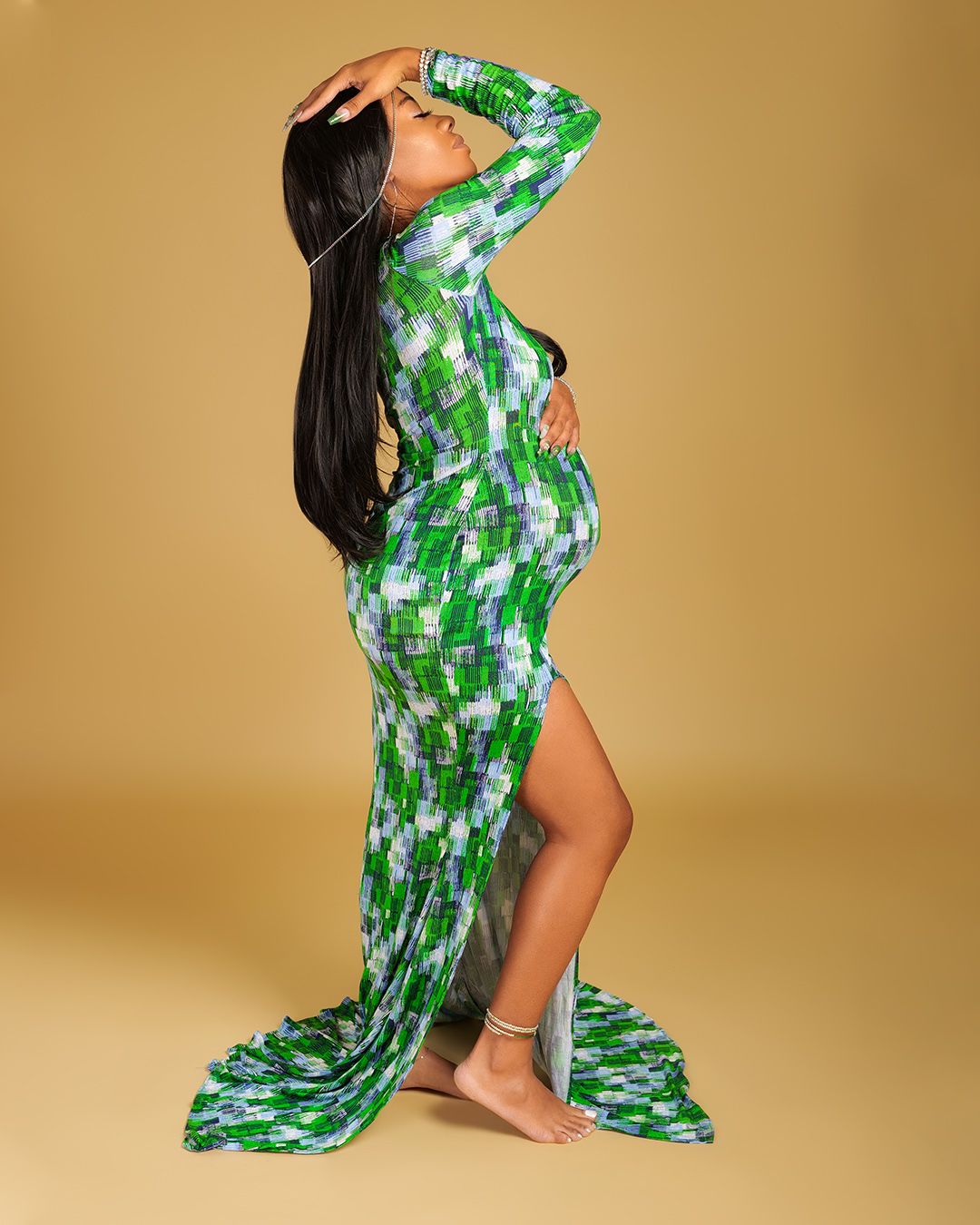 MYSTiiK Styles  Size 6 Green Side Slit Dress on Queenly