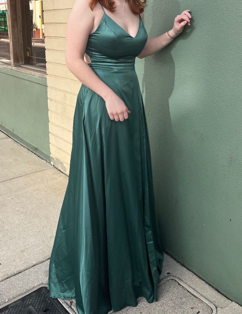 Size 6 Prom Green Floor Length Maxi on Queenly